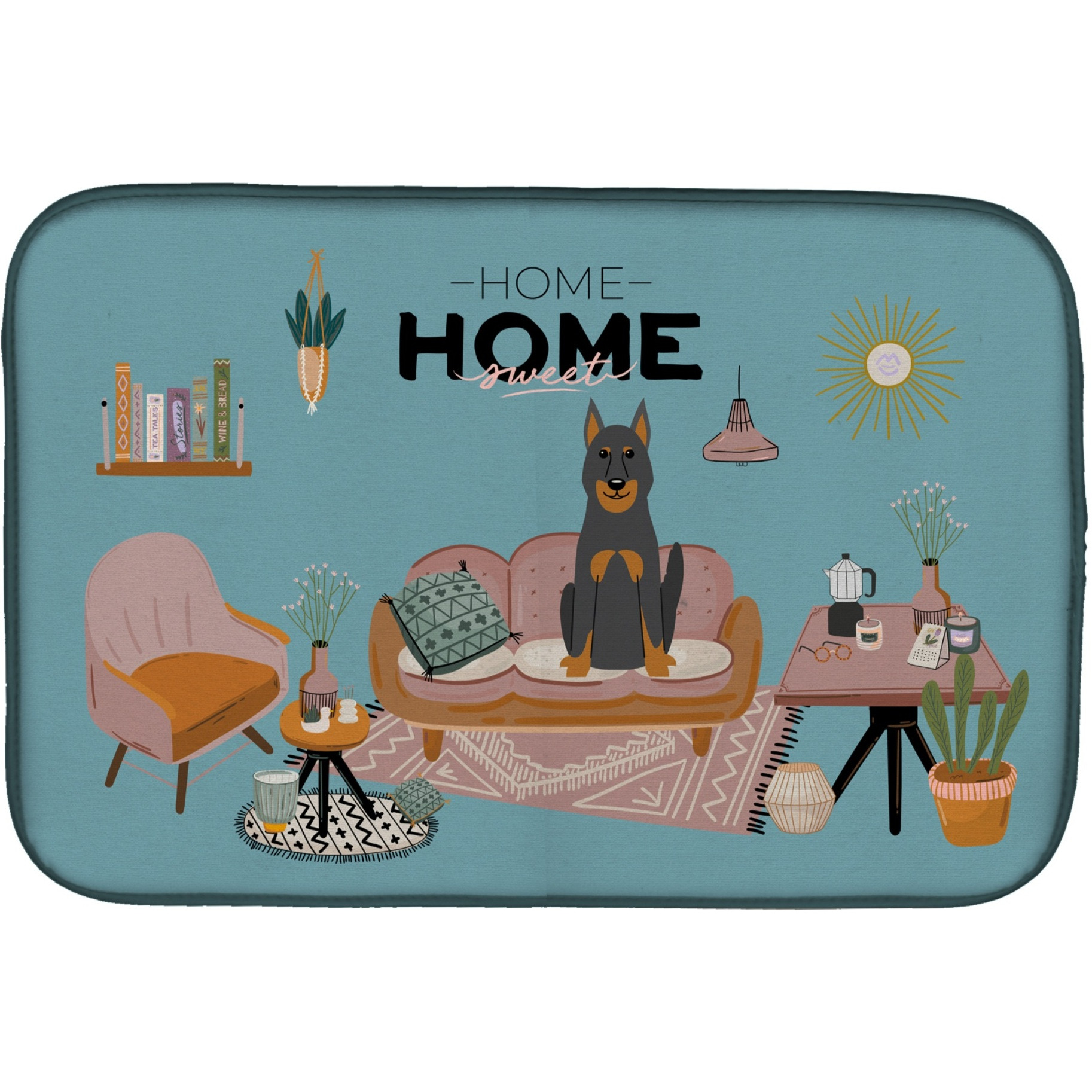 &quotCaroline's Treasures CK7925DDM Beauce Shepherd Dog Sweet Home dish-drying-mats, 14 x 21, Multicolor"