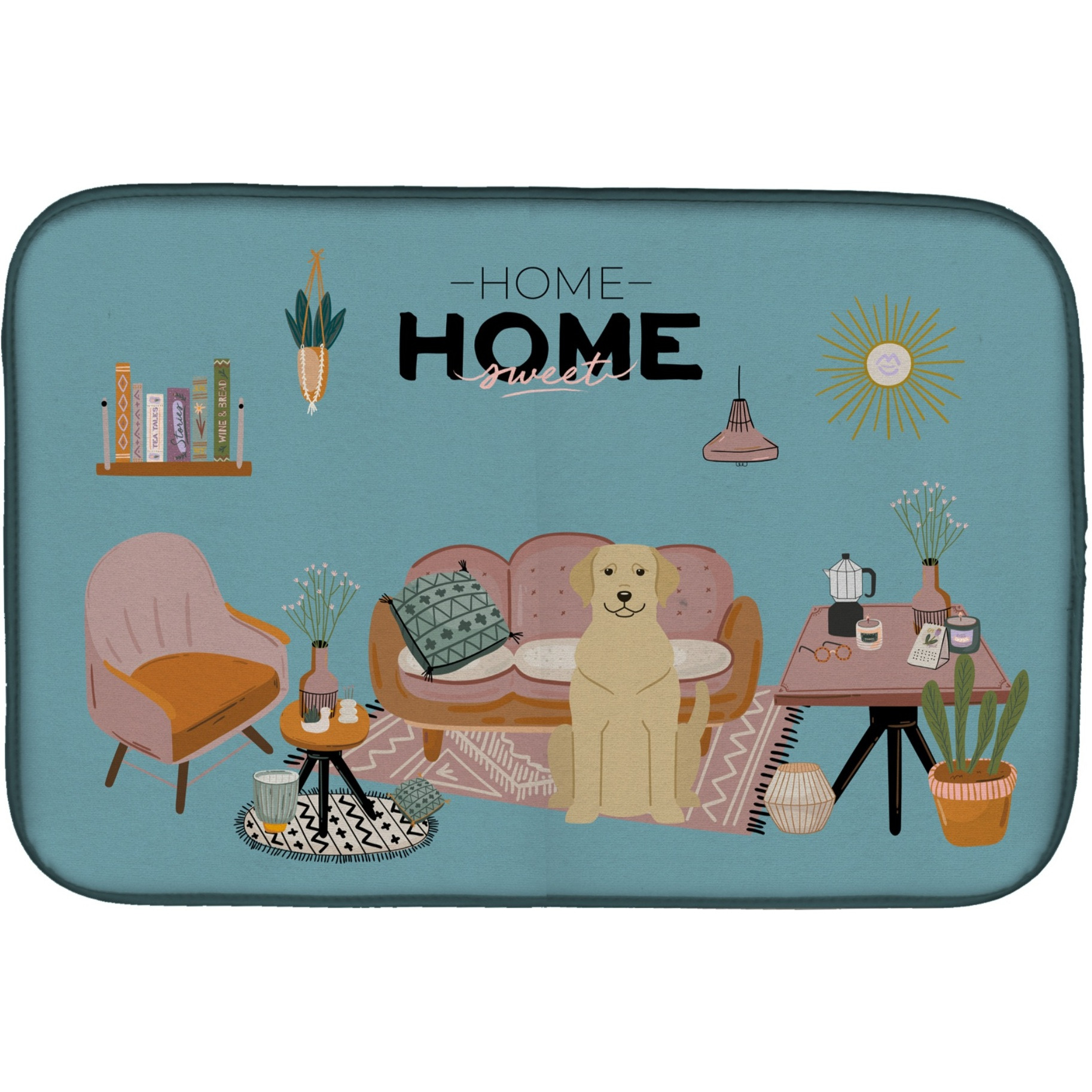 &quotCaroline's Treasures CK7900DDM Yellow Labrador Sweet Home dish-drying-mats, 14 x 21, Multicolor"