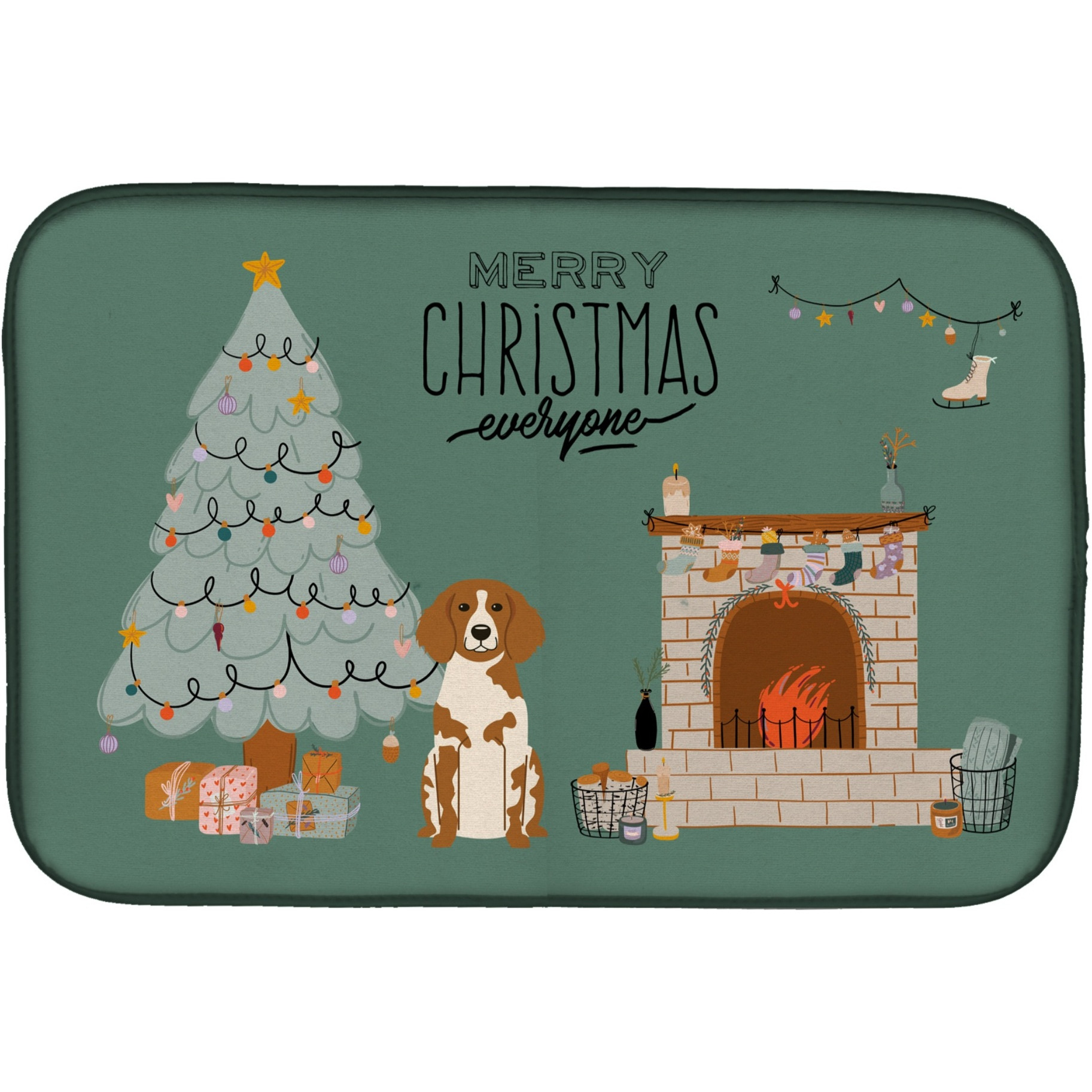 &quotCaroline's Treasures CK7635DDM Brittany Spaniel Christmas Everyone dish-drying-mats, 14 x 21, Multicolor"