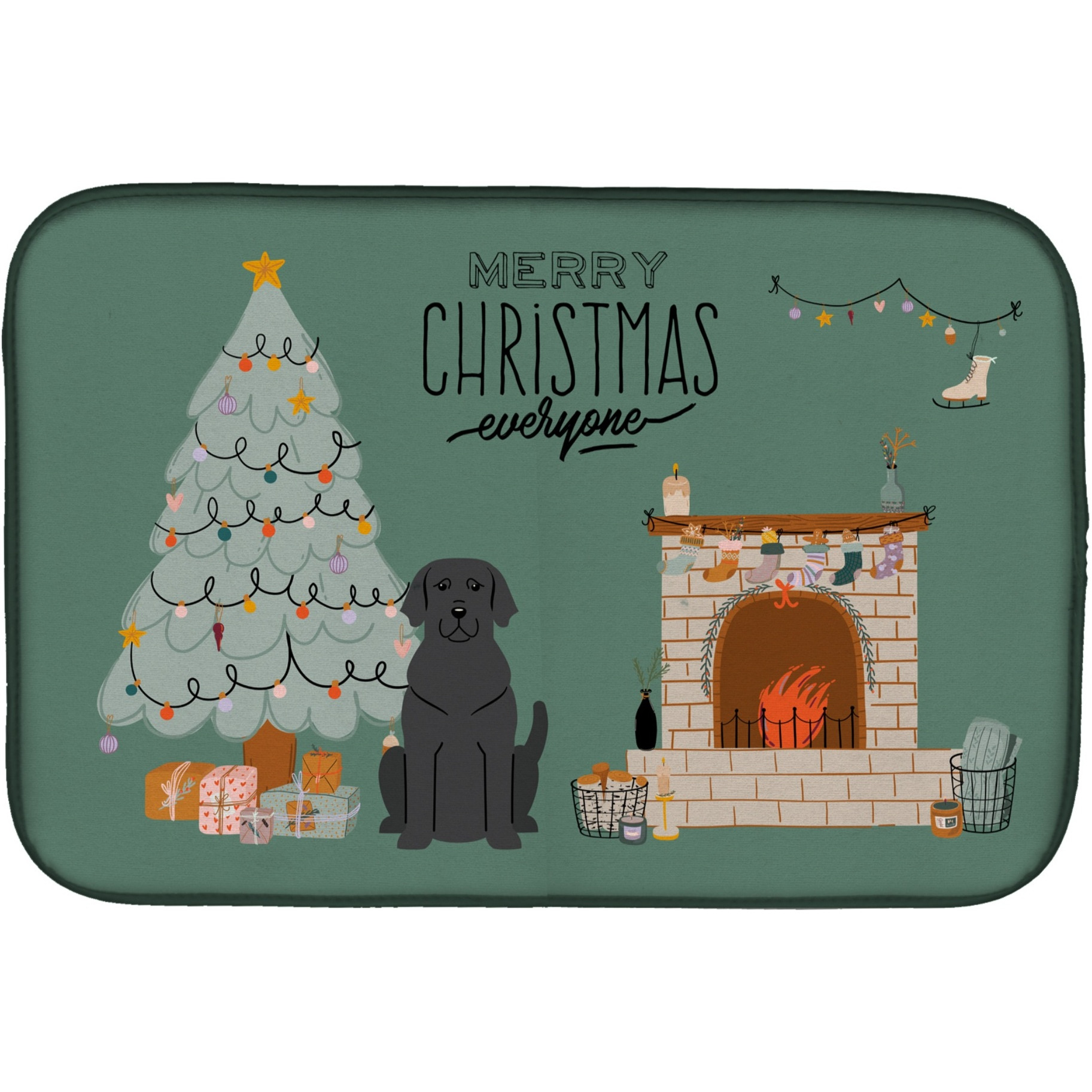 &quotCaroline's Treasures CK7620DDM Black Labrador Christmas Everyone dish-drying-mats, 14 x 21, Multicolor"