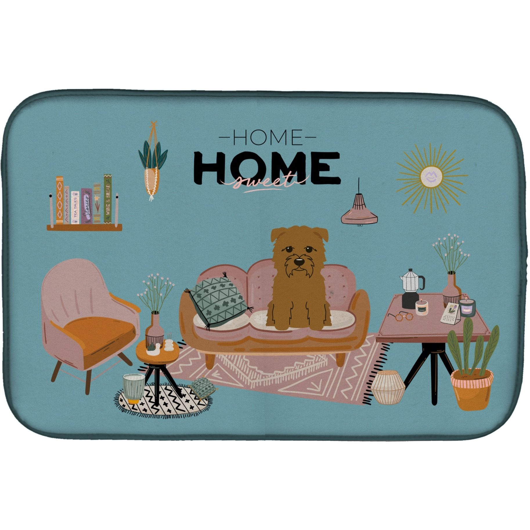 &quotCaroline's Treasures CK7905DDM Tan Glen of Imal Sweet Home dish-drying-mats, 14 x 21, Multicolor"