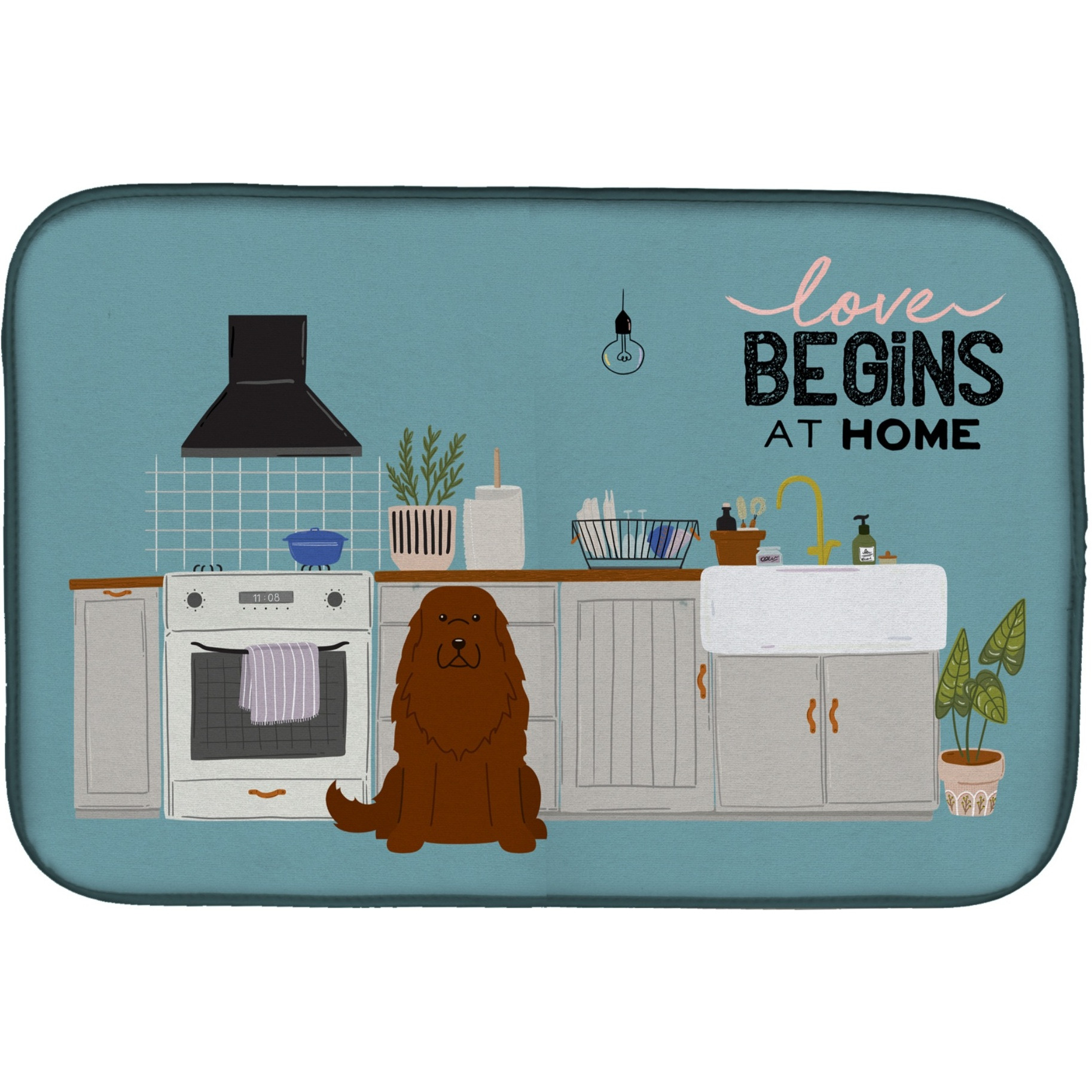&quotCaroline's Treasures CK7754DDM Caucasian Shepherd Dog Kitchen Scene dish-drying-mats, 14 x 21, Multicolor"