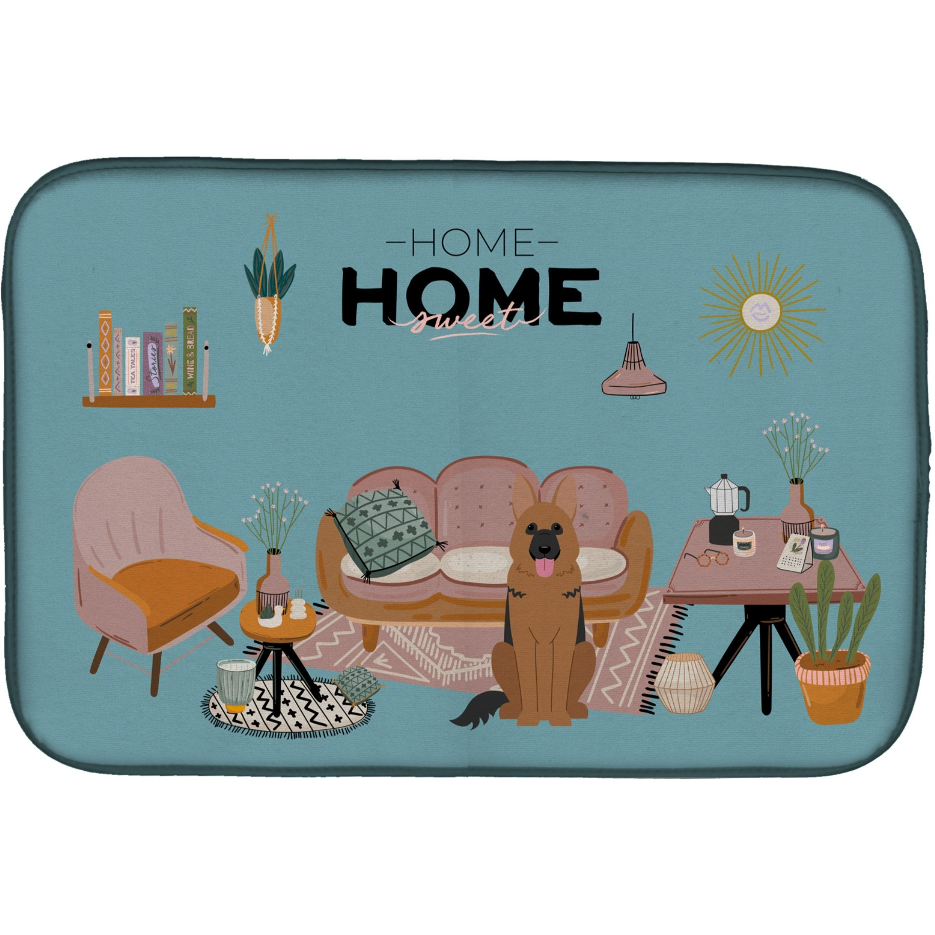 &quotCaroline's Treasures CK7912DDM German Shepherd Sweet Home dish-drying-mats, 14 x 21, Multicolor"