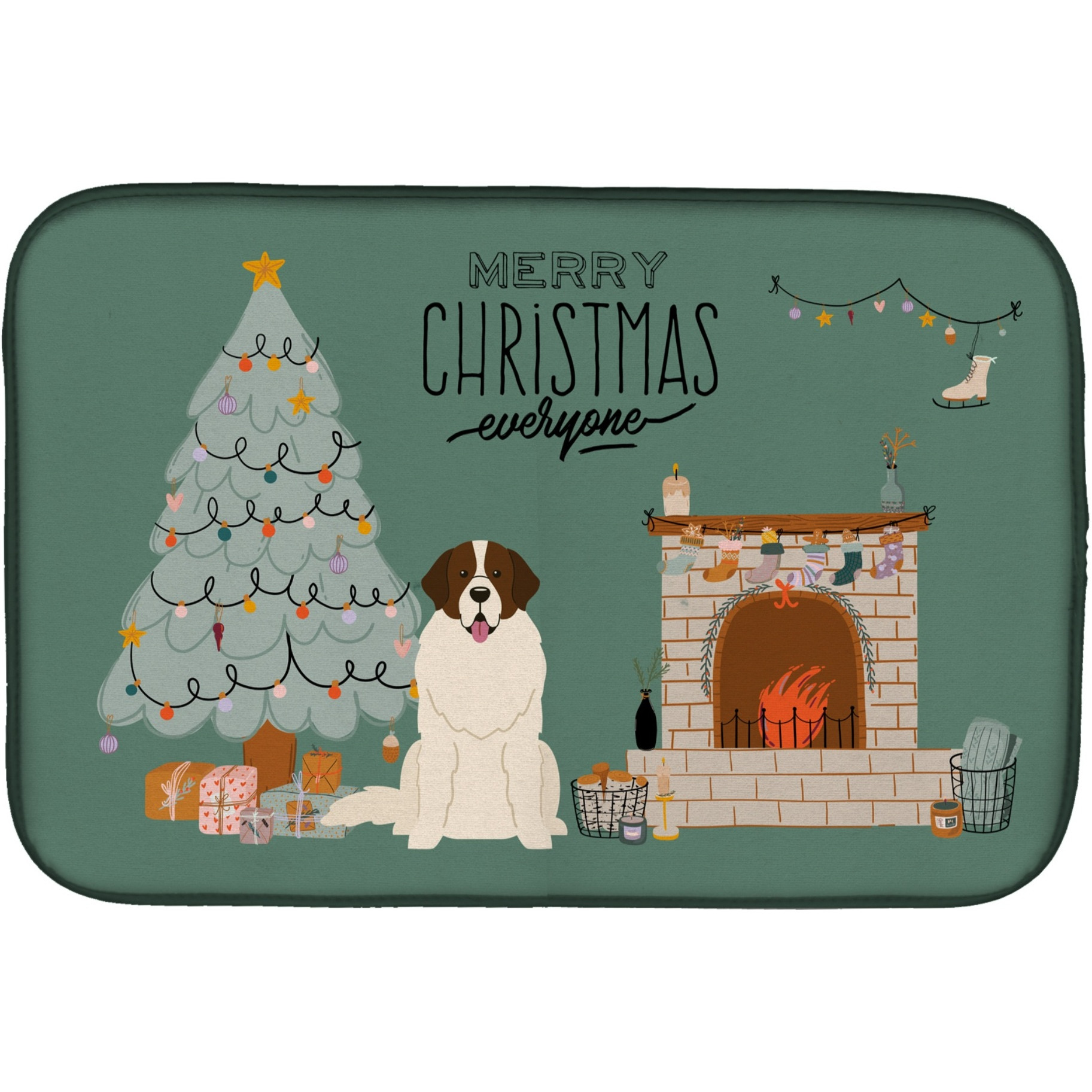 &quotCaroline's Treasures CK7590DDM Moscow Watchdog Christmas Everyone dish-drying-mats, 14 x 21, Multicolor"