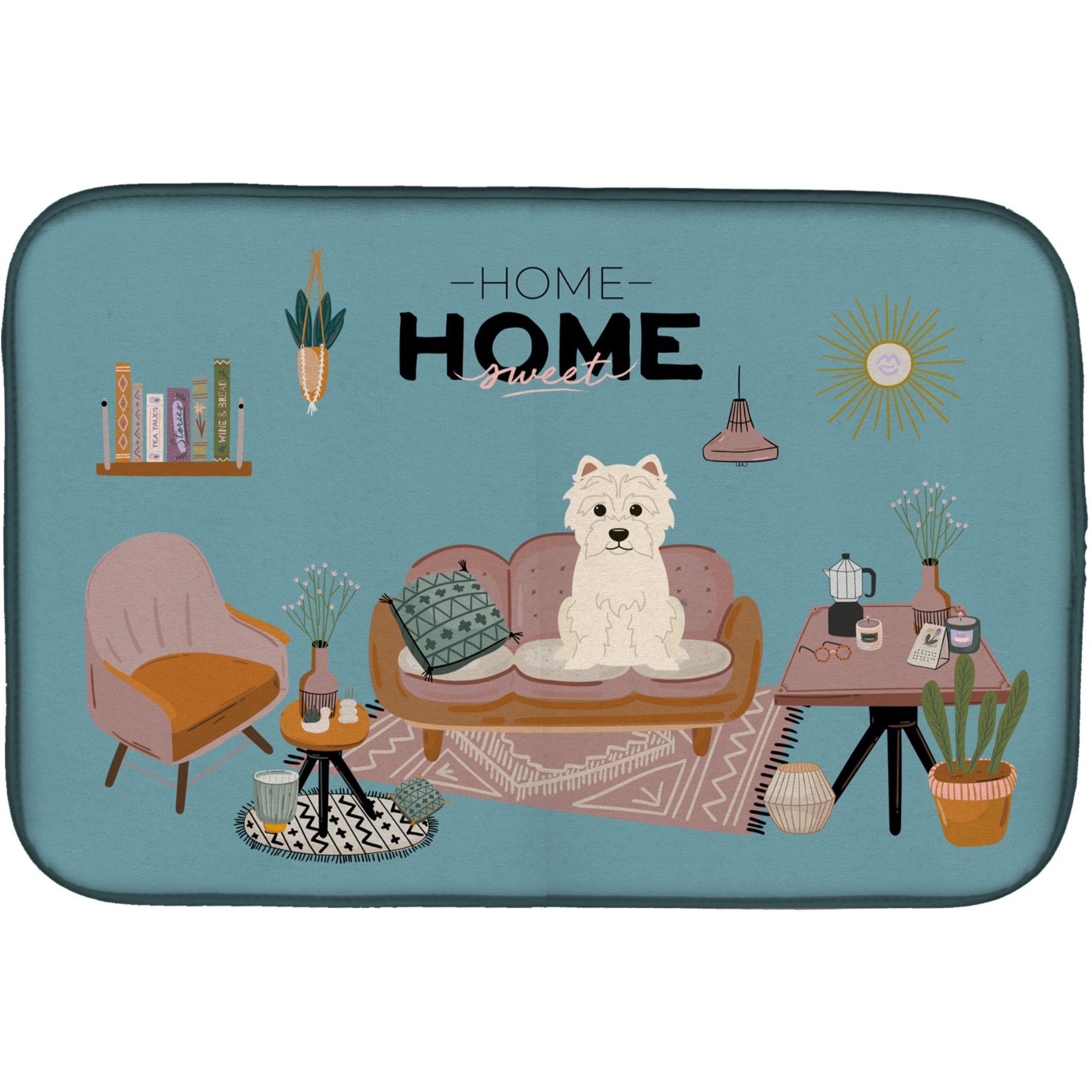 &quotCaroline's Treasures CK7887DDM Westie Sweet Home dish-drying-mats, 14 x 21, Multicolor"
