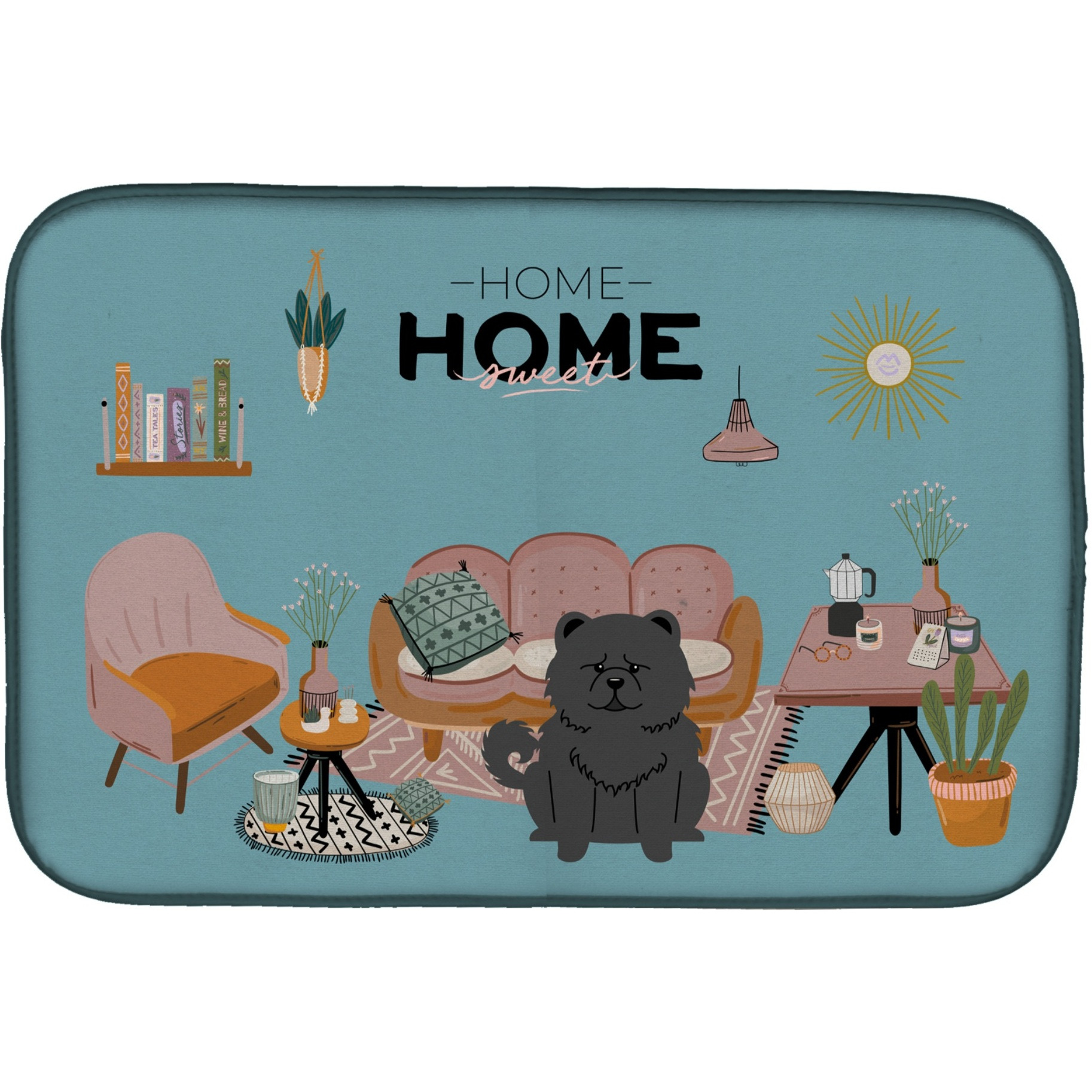 &quotCaroline's Treasures CK7988DDM Black Chow Sweet Home dish-drying-mats, 14 x 21, Multicolor"