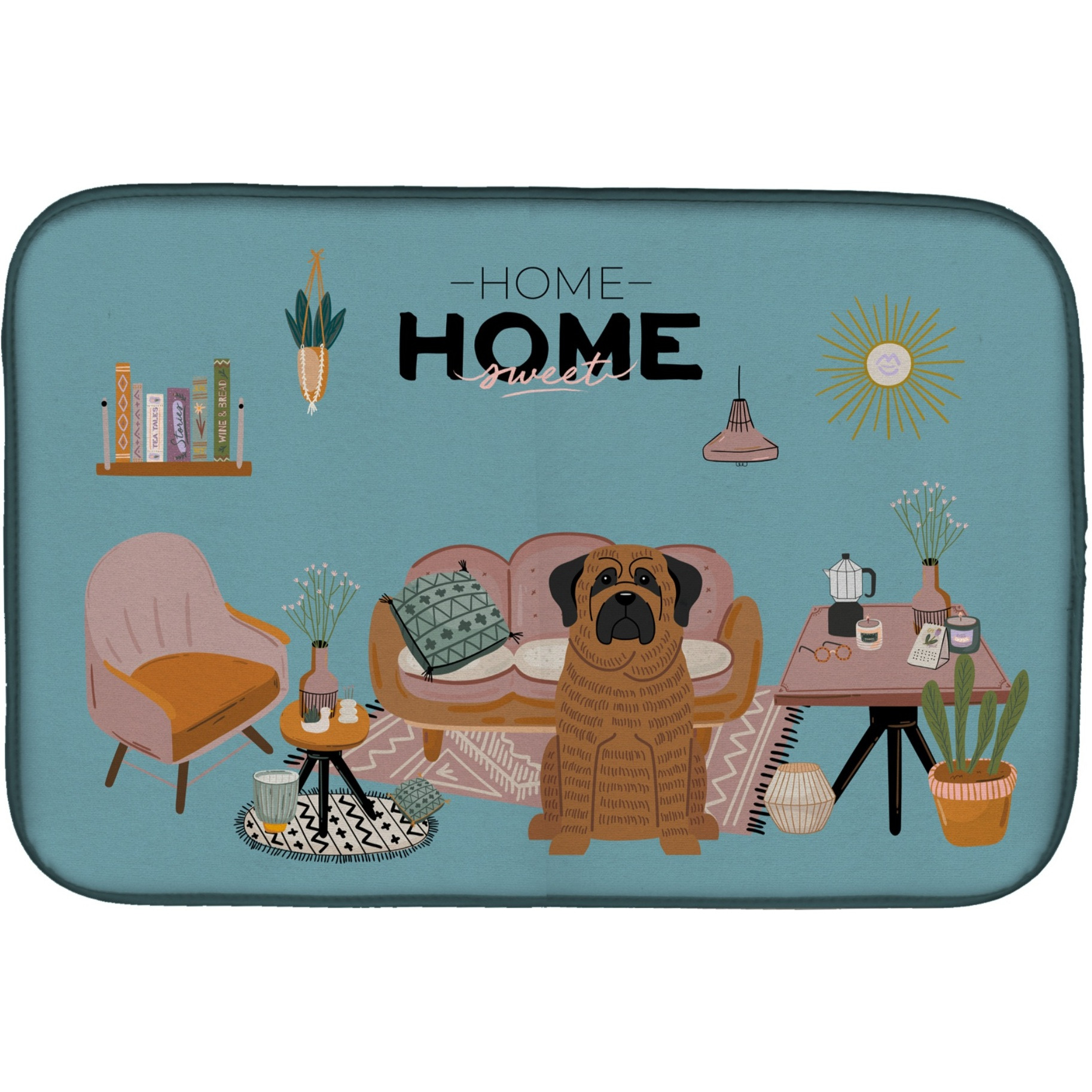 &quotCaroline's Treasures CK7860DDM Brindle Mastiff Sweet Home dish-drying-mats, 14 x 21, Multicolor"