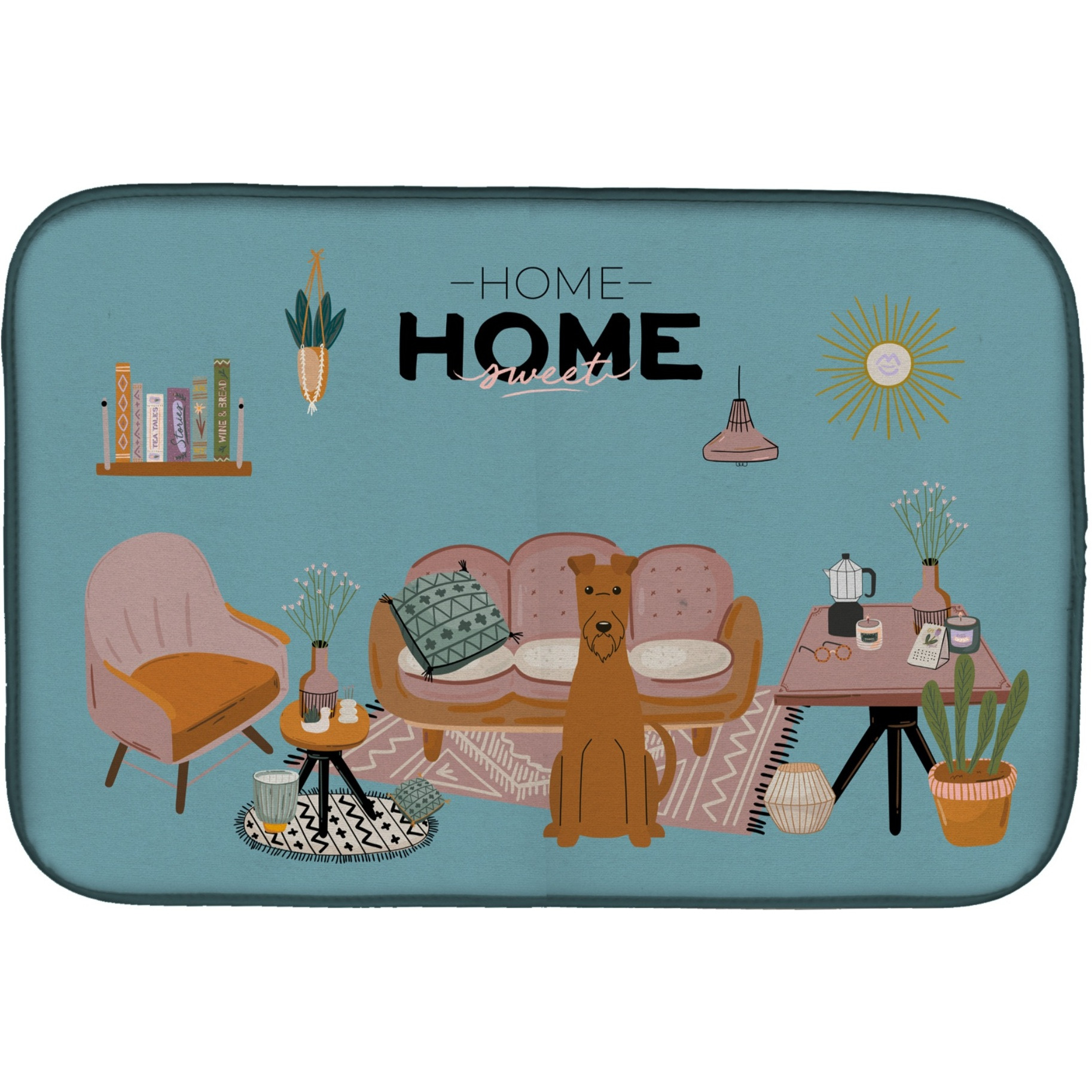 &quotCaroline's Treasures CK7907DDM Irish Terrier Sweet Home dish-drying-mats, 14 x 21, Multicolor"