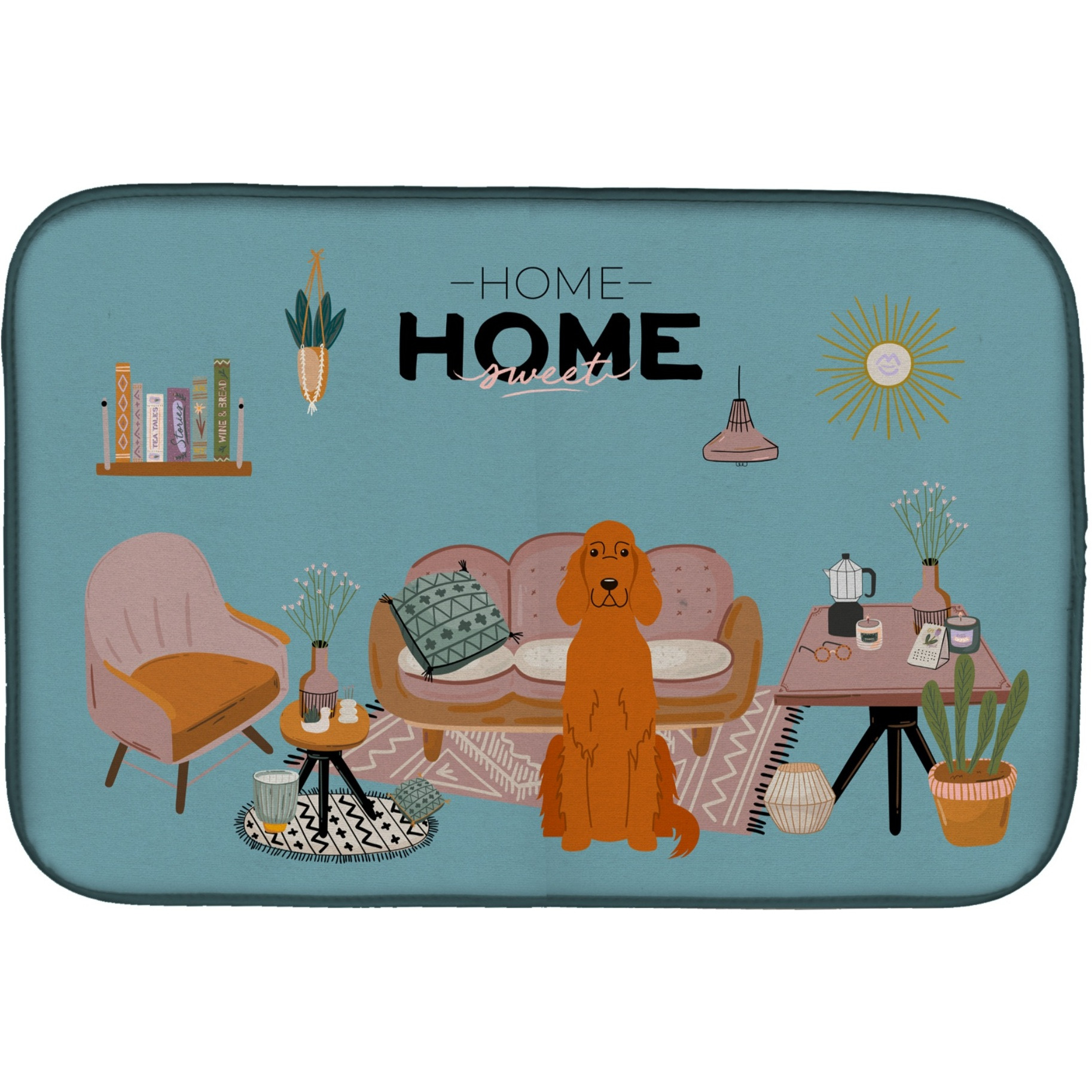 &quotCaroline's Treasures CK7909DDM Irish Setter Sweet Home dish-drying-mats, 14 x 21, Multicolor"