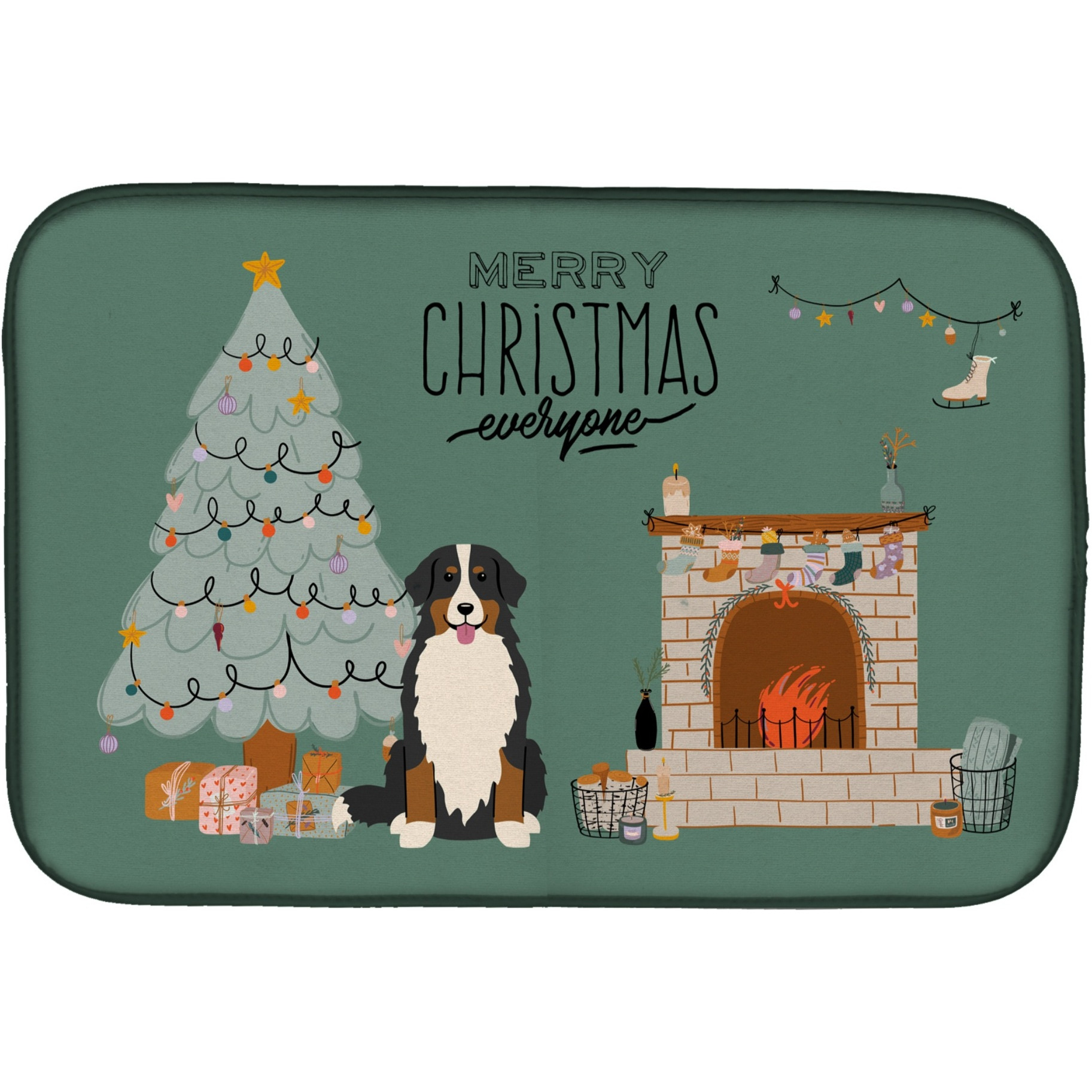 &quotCaroline's Treasures Bernese Mountain Dog Christmas Everyone dish-drying-mats, 14 x 21, Multicolor"