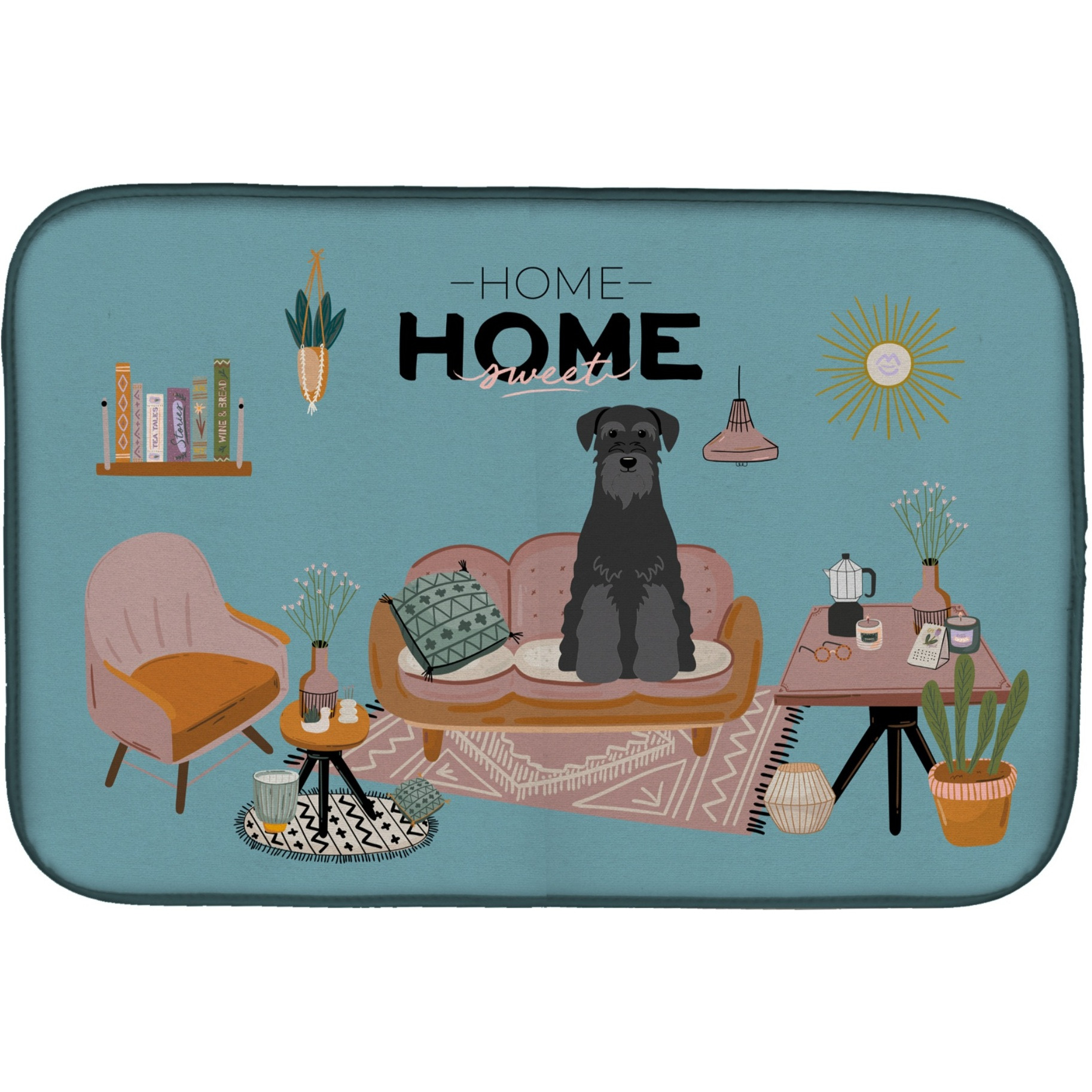 &quotCaroline's Treasures CK7877DDM Black Standard Schnauzer Sweet Home dish-drying-mats, 14 x 21, Multicolor"