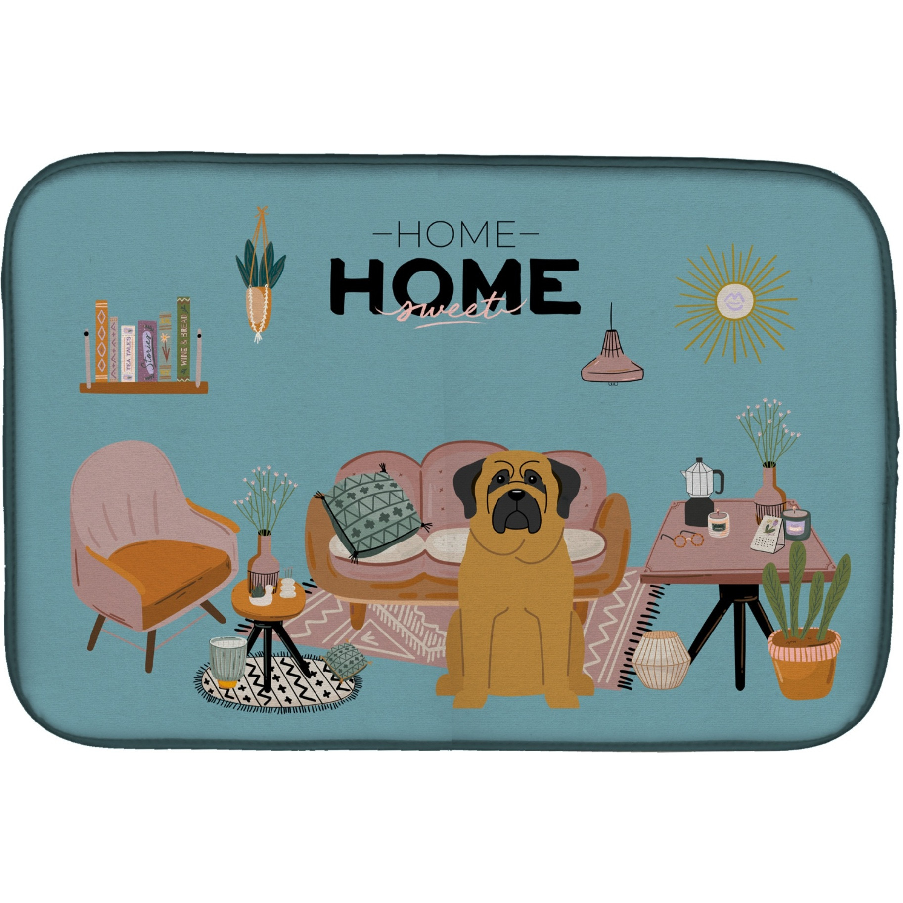 &quotCaroline's Treasures CK7863DDM Mastiff Sweet Home dish-drying-mats, 14 x 21, Multicolor"