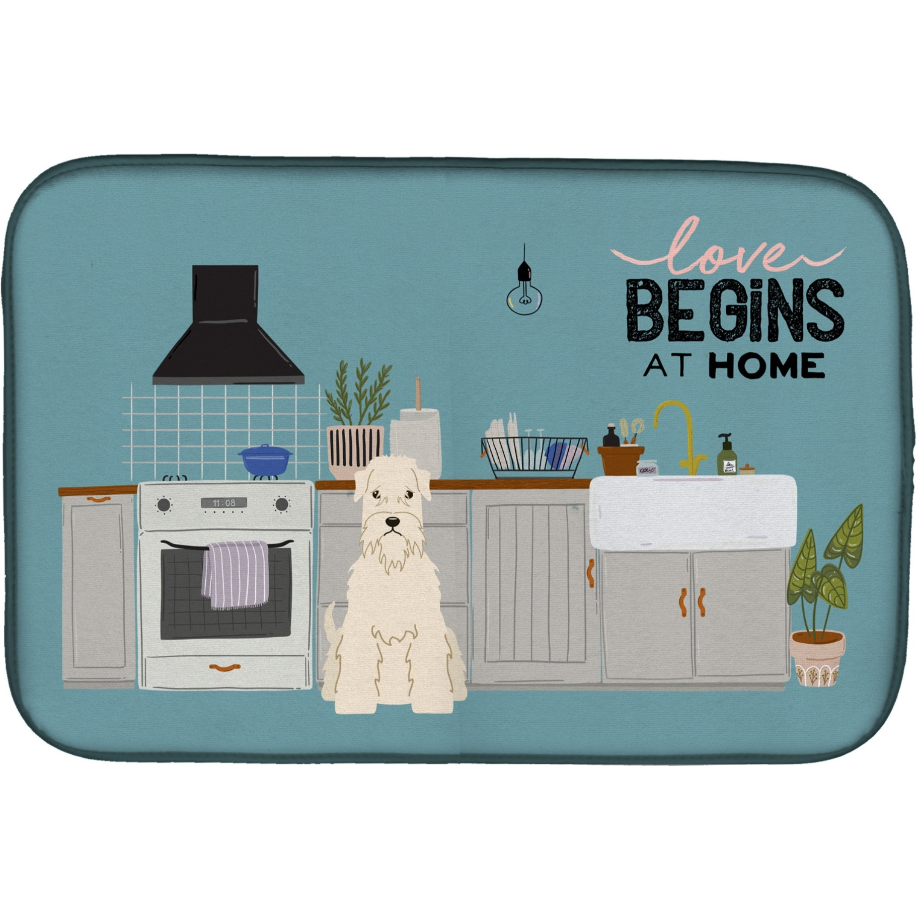 &quotCaroline's Treasures Soft Coated Wheaten Terrier Kitchen Scene dish-drying-mats, 14 x 21, Multicolor"