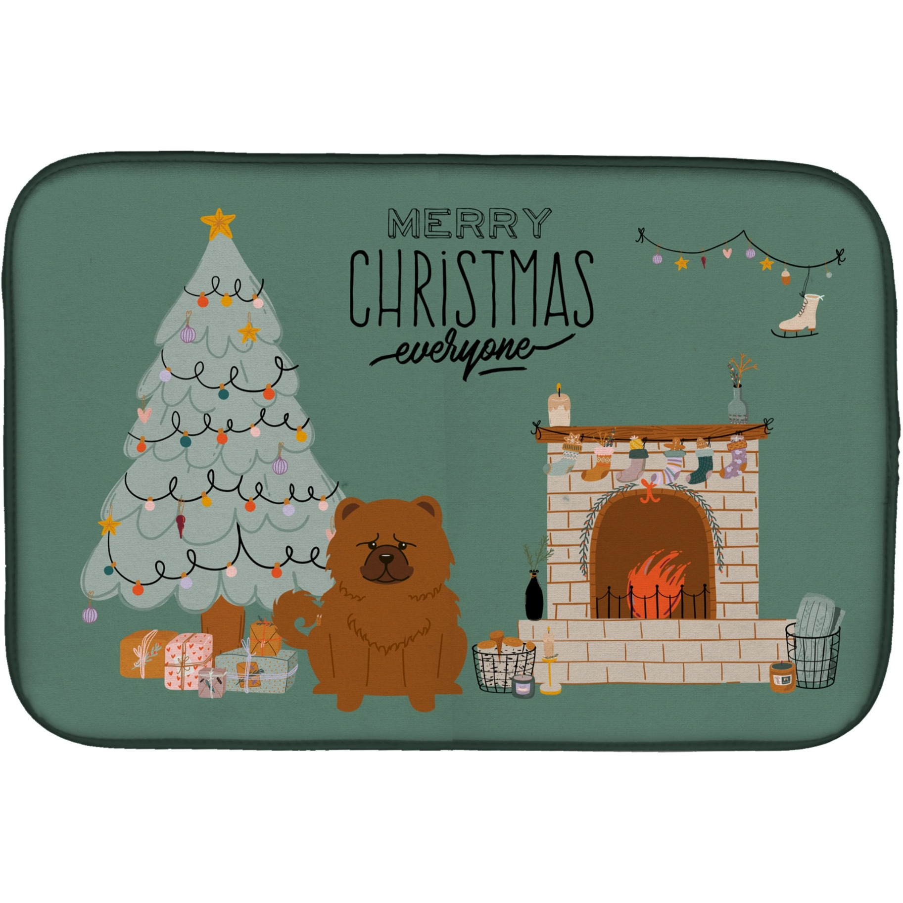 &quotCaroline's Treasures CK7705DDM Red Chow Christmas Everyone dish-drying-mats, 14 x 21, Multicolor"
