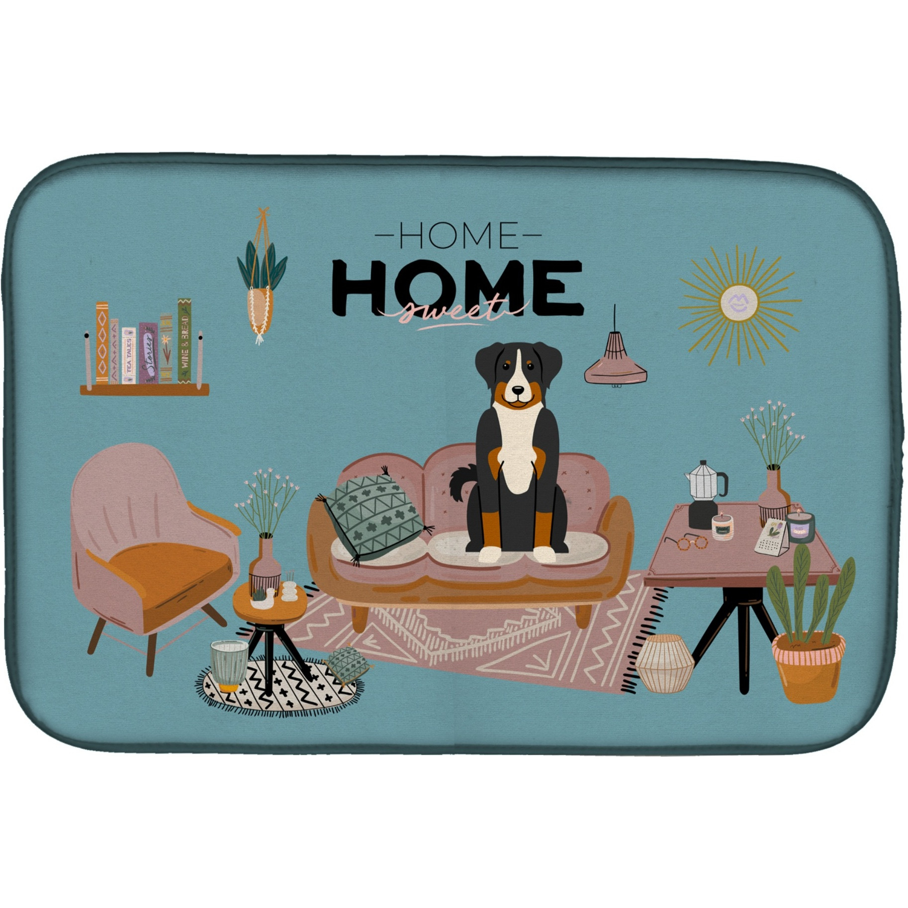 &quotCaroline's Treasures CK7888DDM Appenzeller Sennenhund Sweet Home dish-drying-mats, 14 x 21, Multicolor"