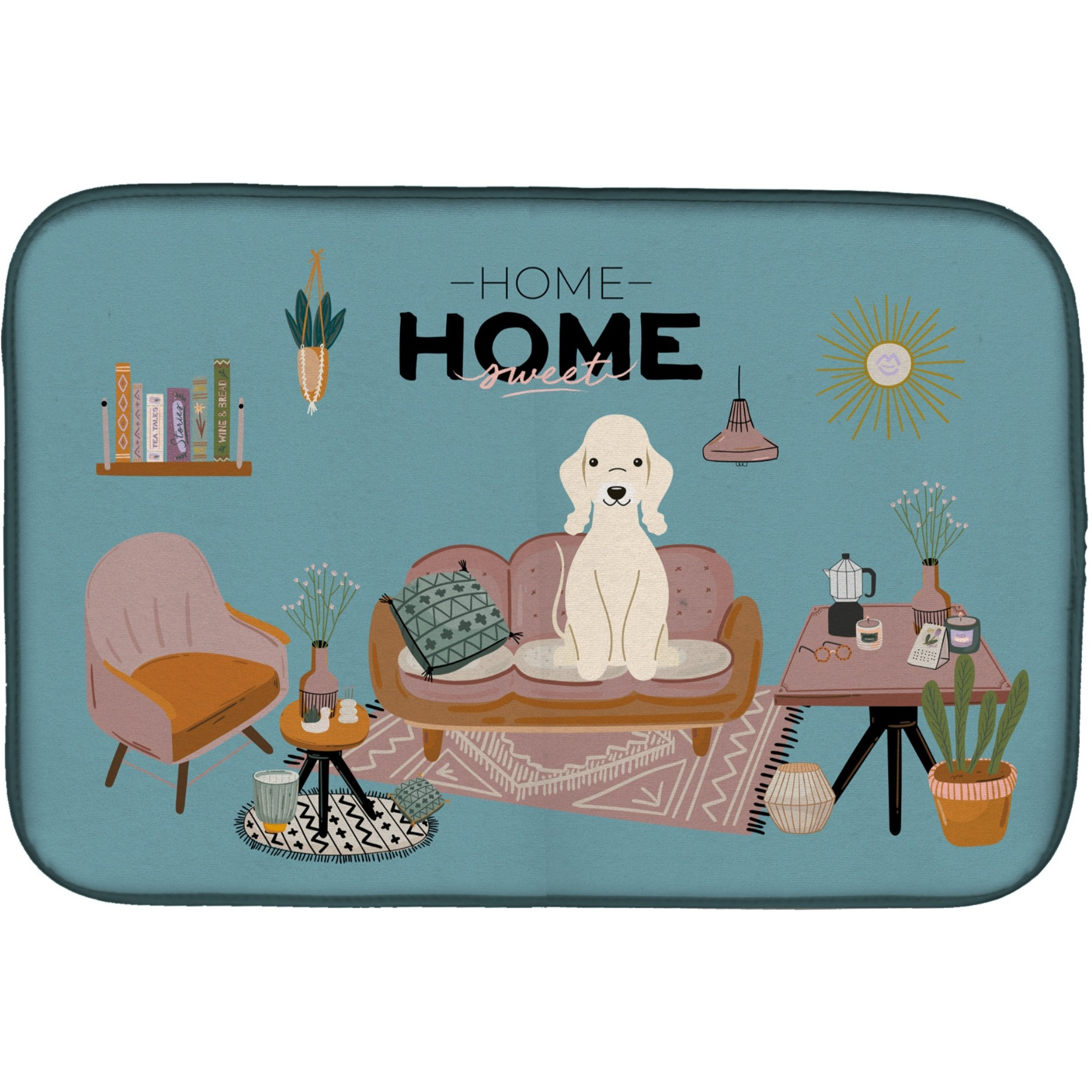 &quotCaroline's Treasures CK7936DDM Sandy Bedlington Terrier Sweet Home dish-drying-mats, 14 x 21, Multicolor"
