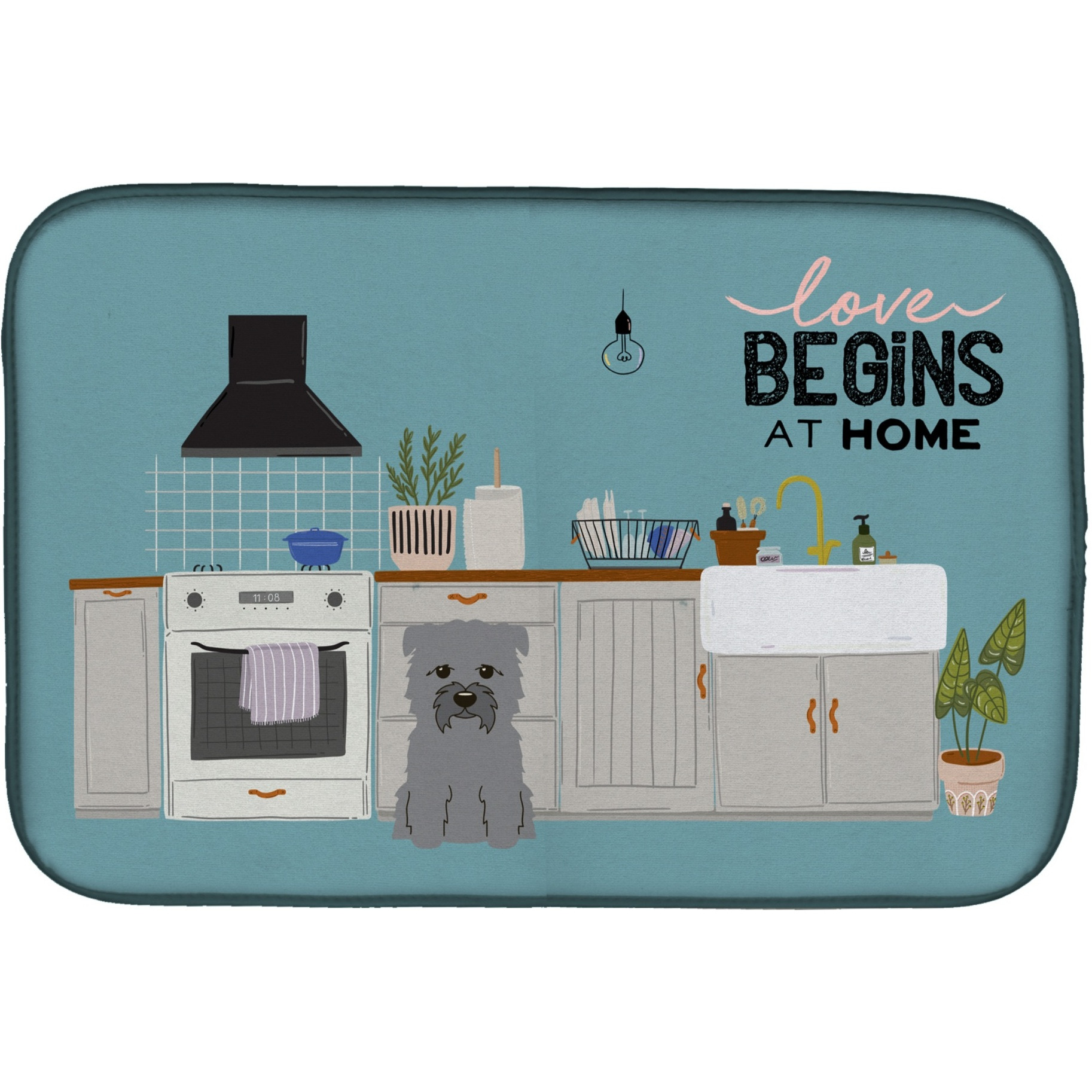 &quotCaroline's Treasures CK7763DDM Grey Glen of Imal Kitchen Scene dish-drying-mats, 14 x 21, Multicolor"