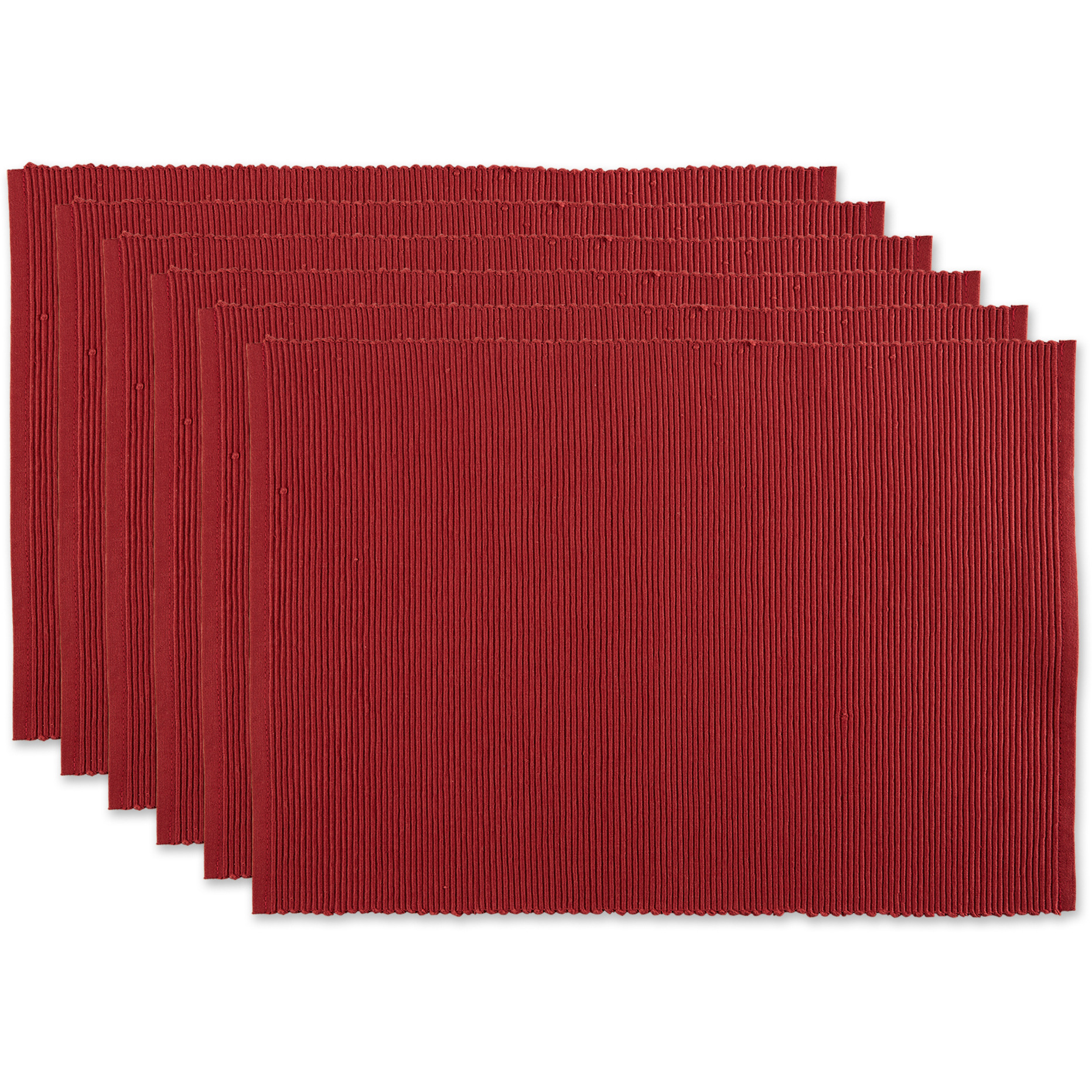 DII Barn Red Ribbed Placemat Set/6