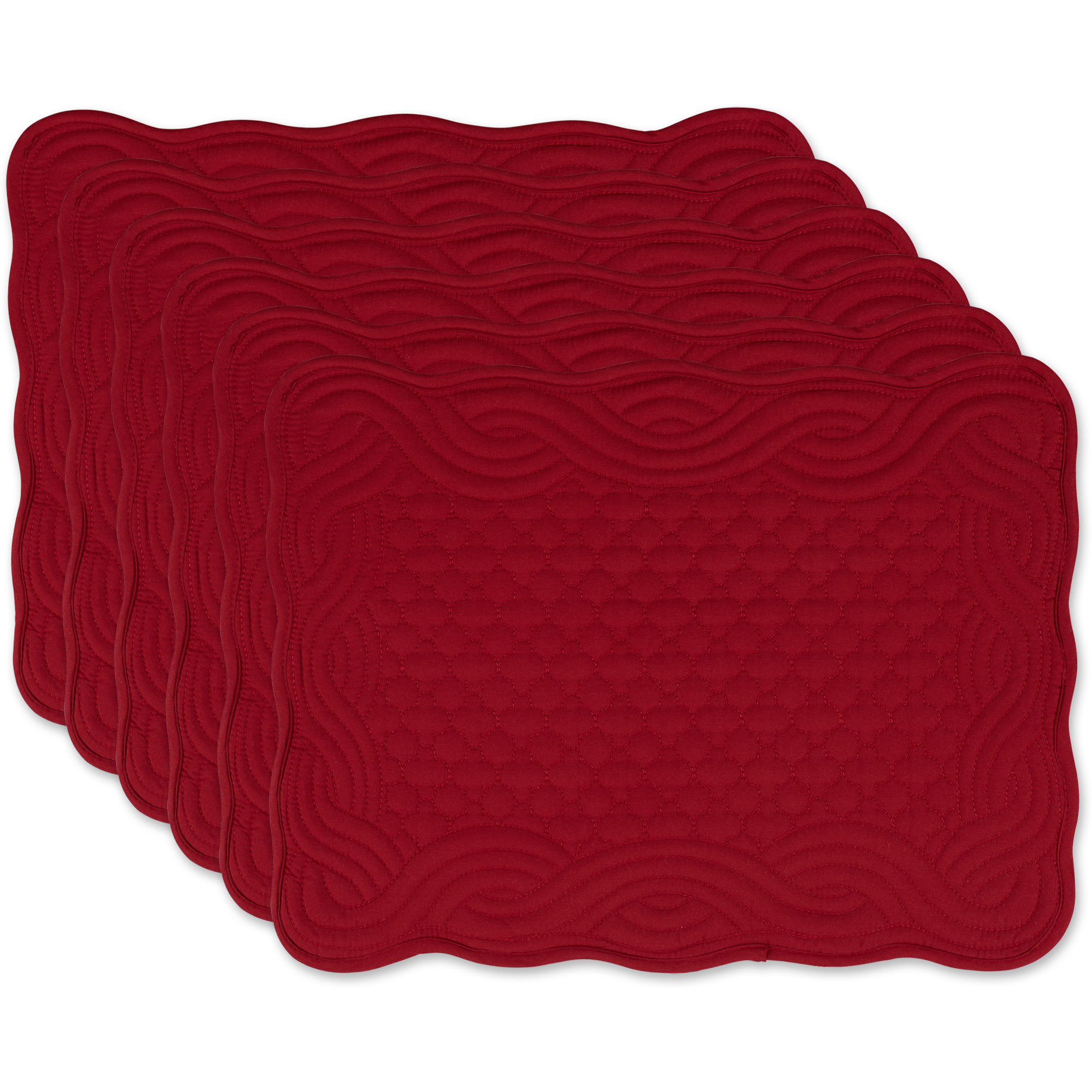 DII Cranberry Quilted Farmhouse Placemat (Set of 6)