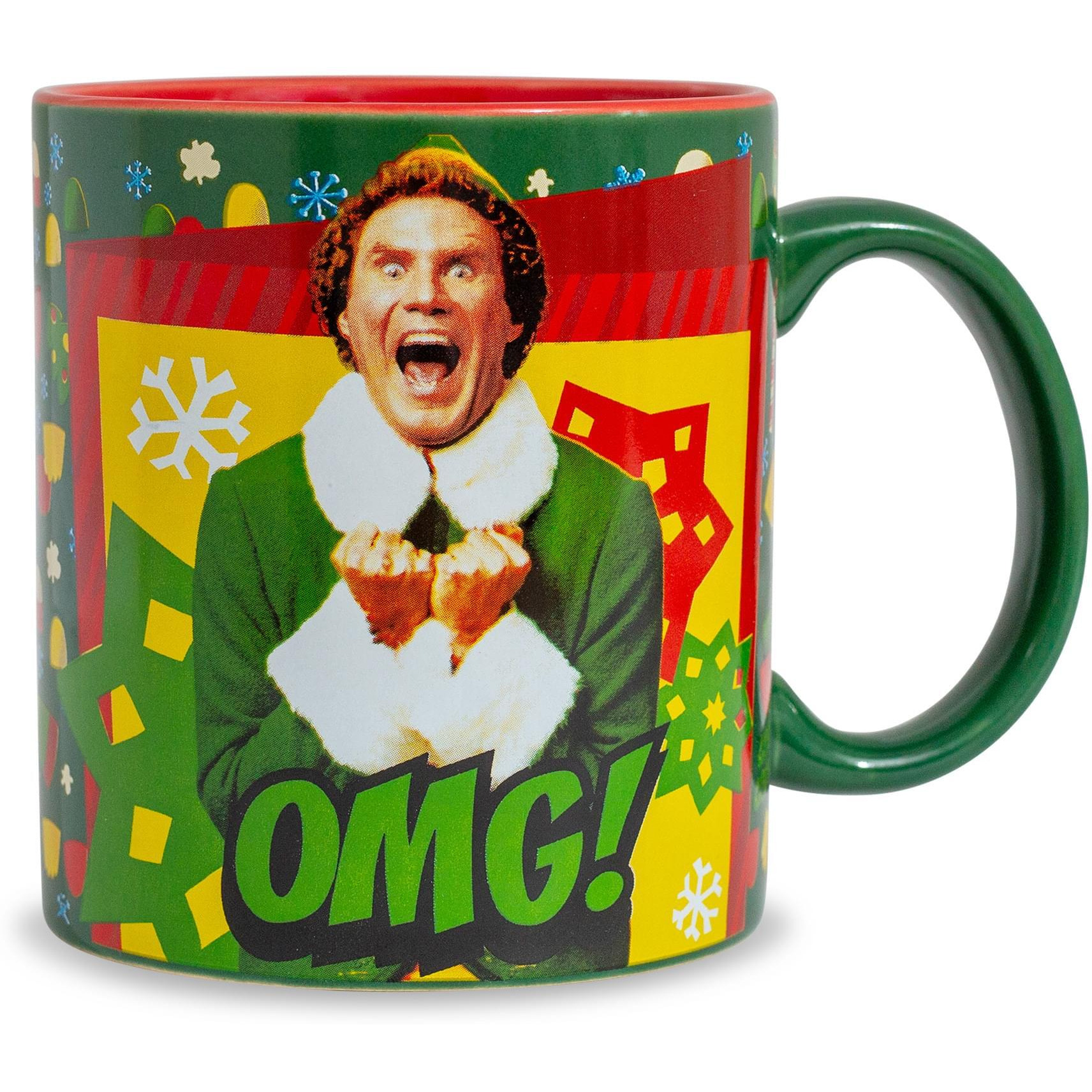 Elf OMg Santas coming ceramic Mug  Holds 20 Ounces