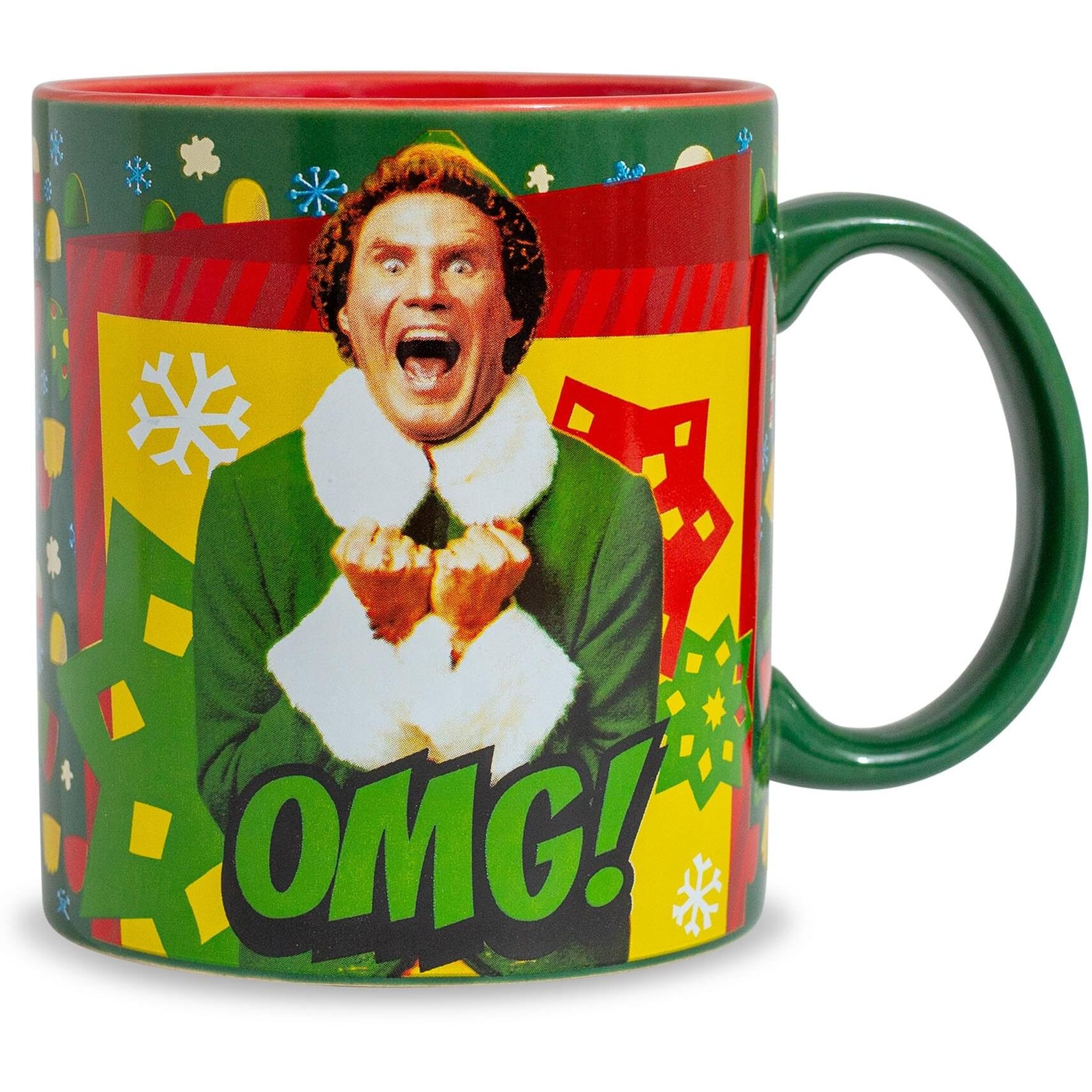 Elf OMg Santas coming ceramic Mug  Holds 20 Ounces