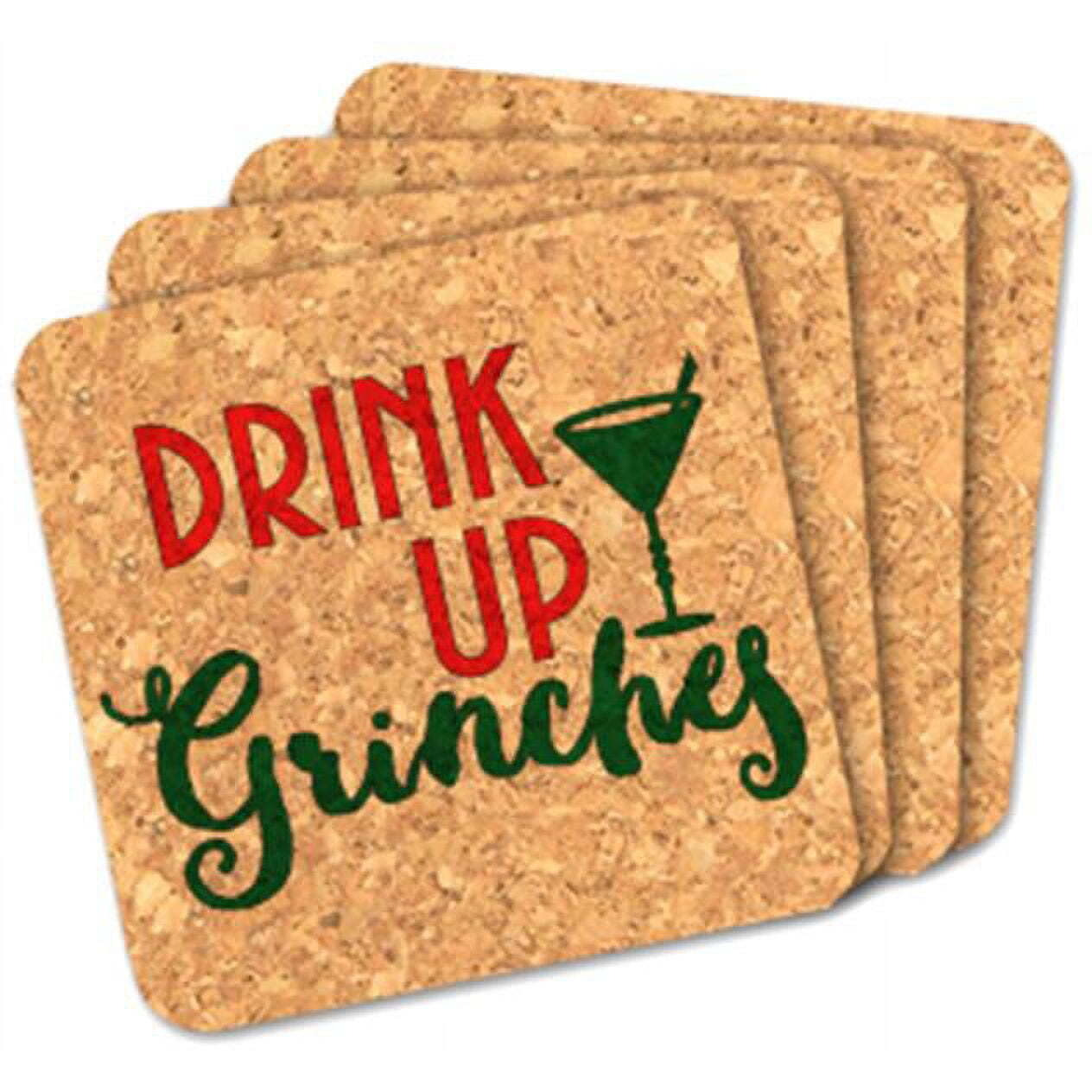 Ducky Days 8407242 4 x 4 in Drink Up grinches Square cork - Set of 4