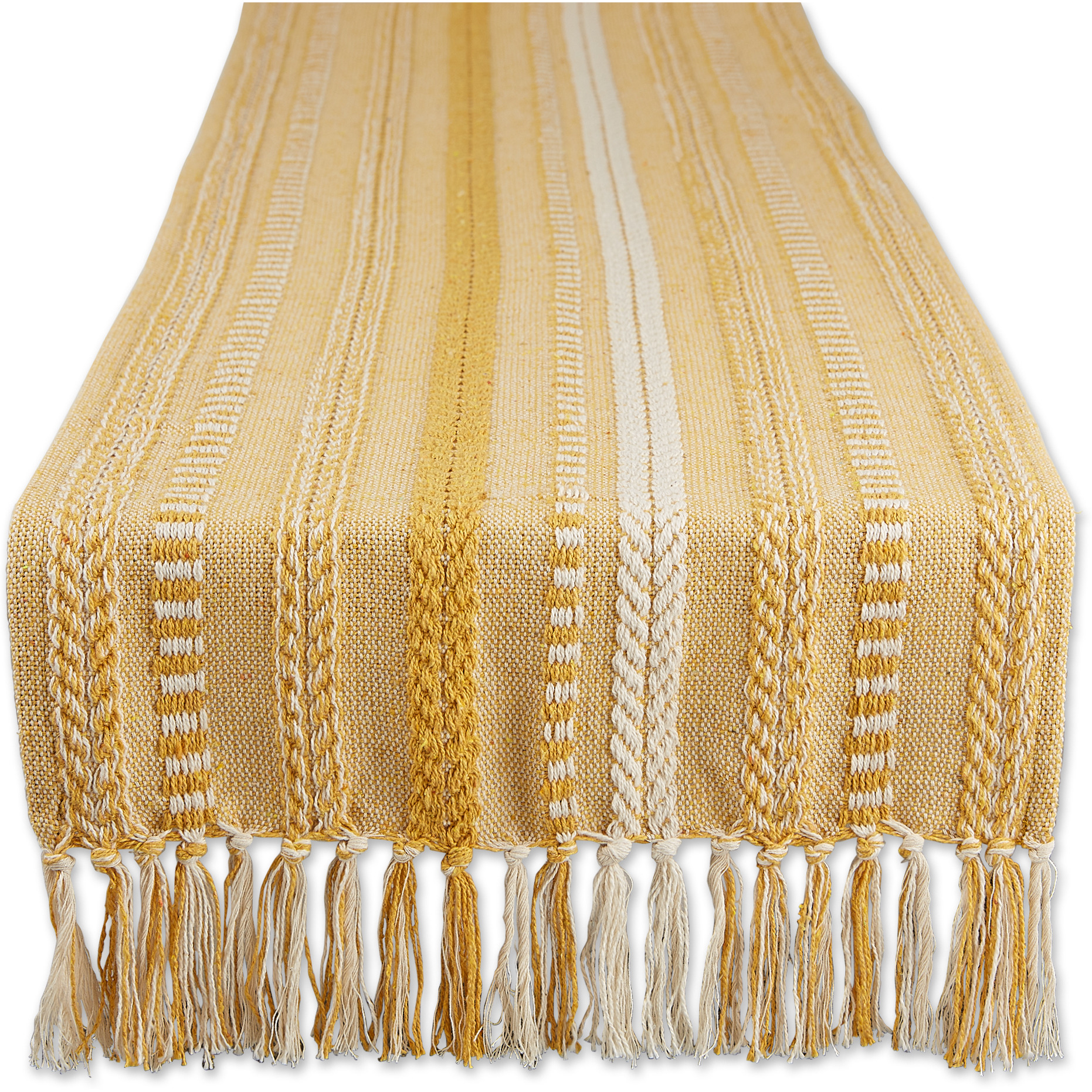 DII Honey Gold Braided Stripe Table Runner