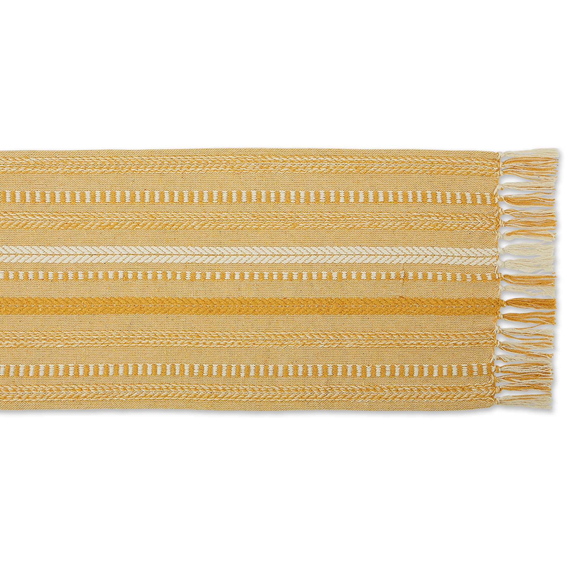 DII Honey Gold Braided Stripe Table Runner