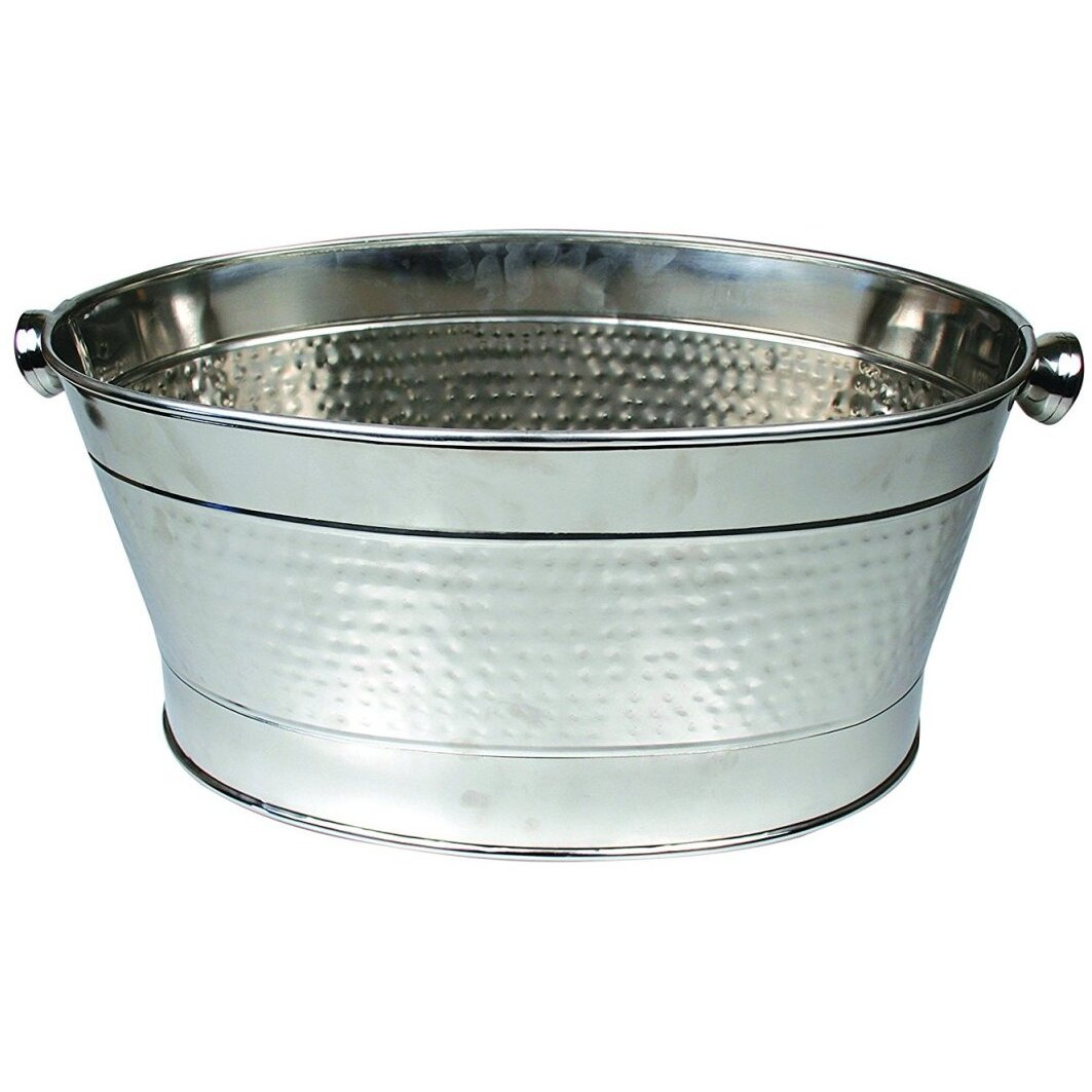 21 x 11 in. Stainless Steel Hammered Party Tub