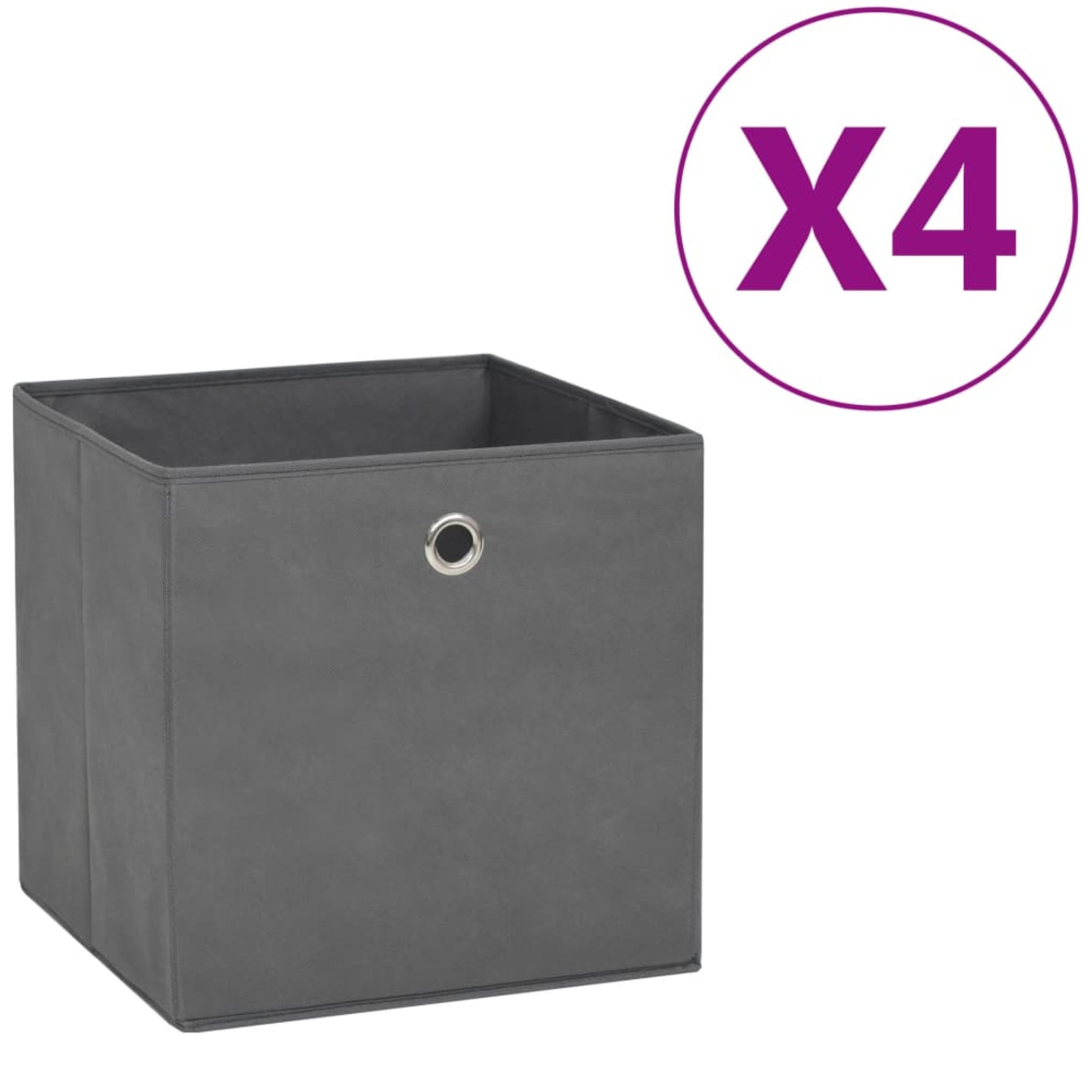 vidaXL Storage Boxes 4 pcs Non-woven Fabric 11&quotx11&quotx11" Gray