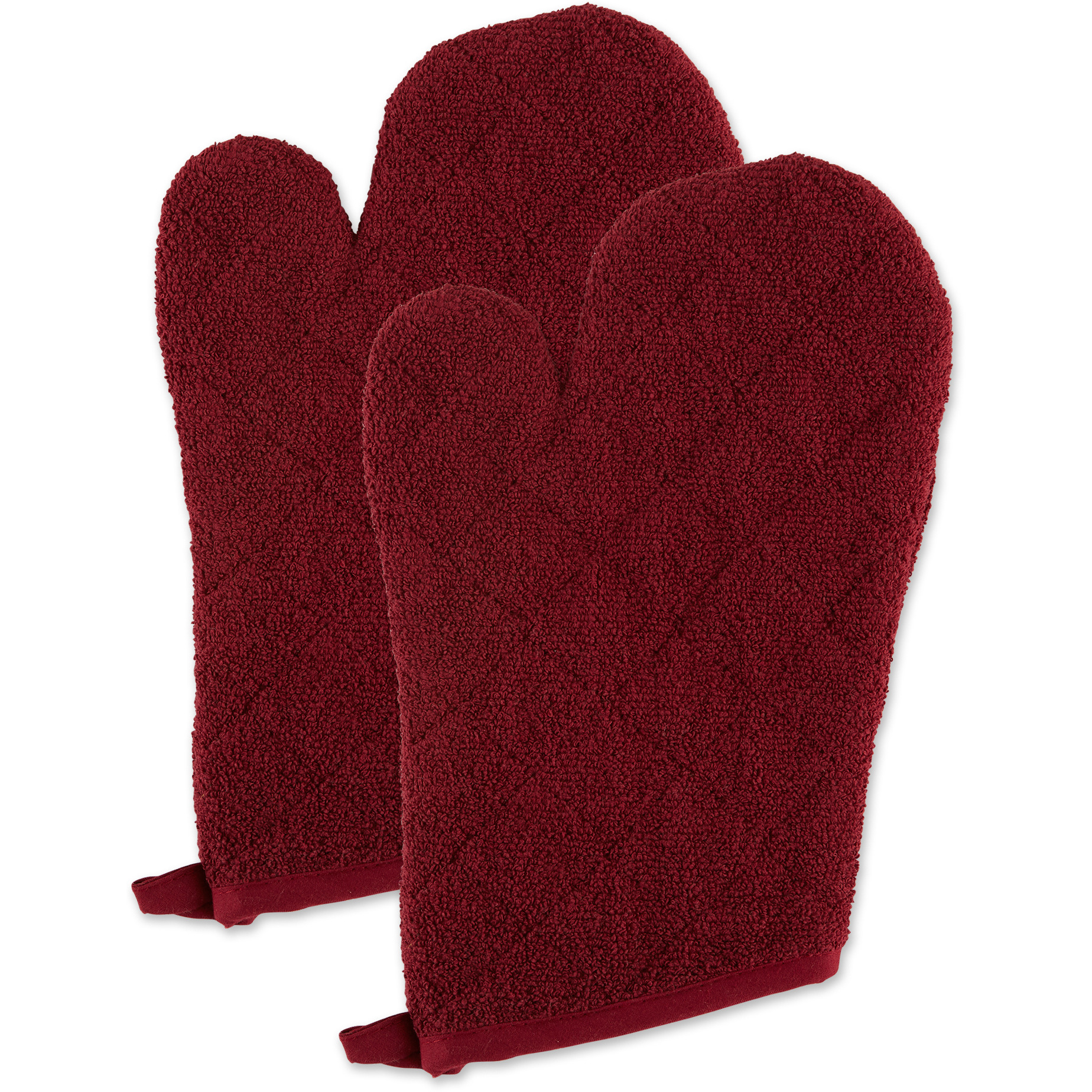 WINE TERRY OVEN MITT SET/2
