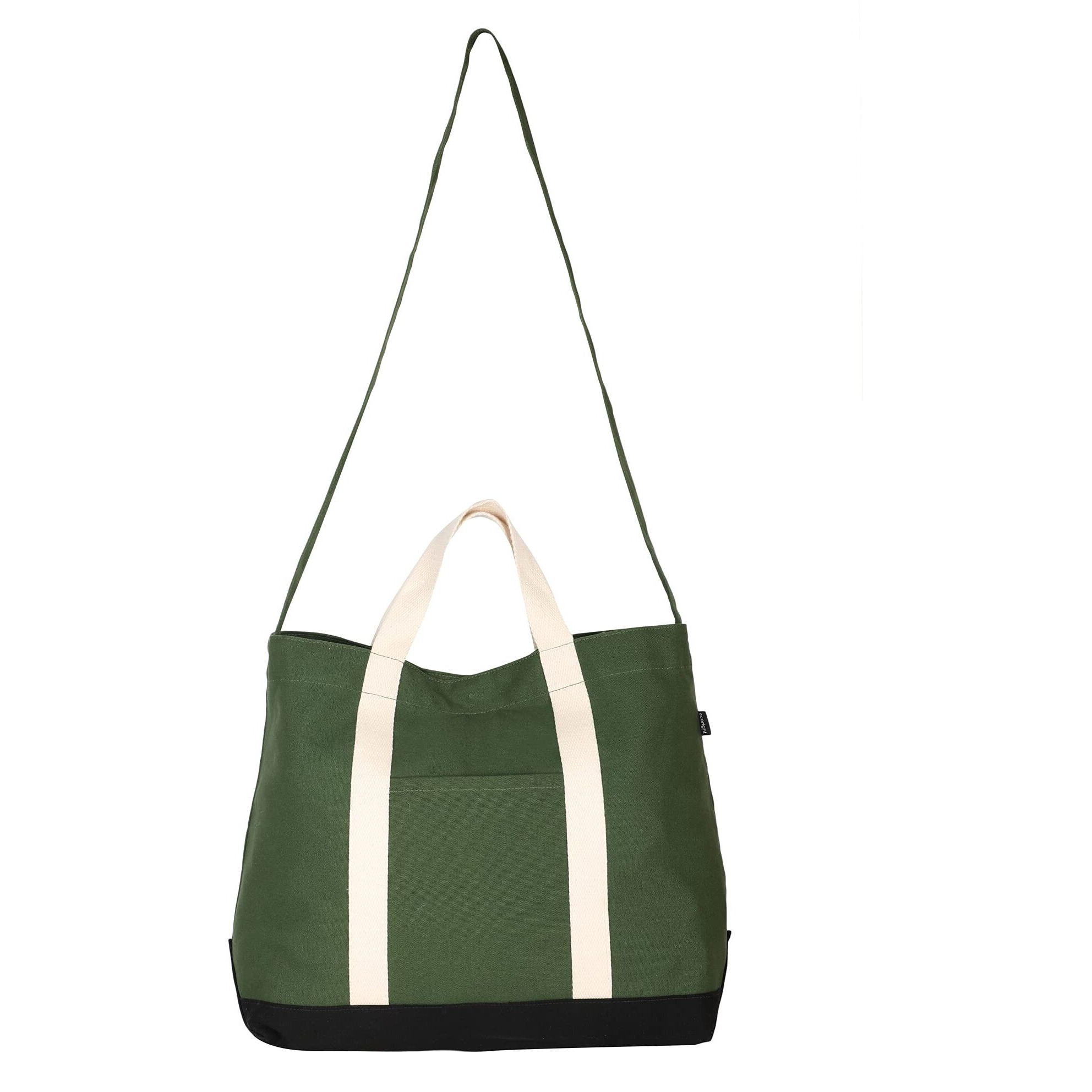 Eco Right Extra Large Canvas Tote Bag for Shopping & Work, Beach Bag with Adjustable Crossbody Handles