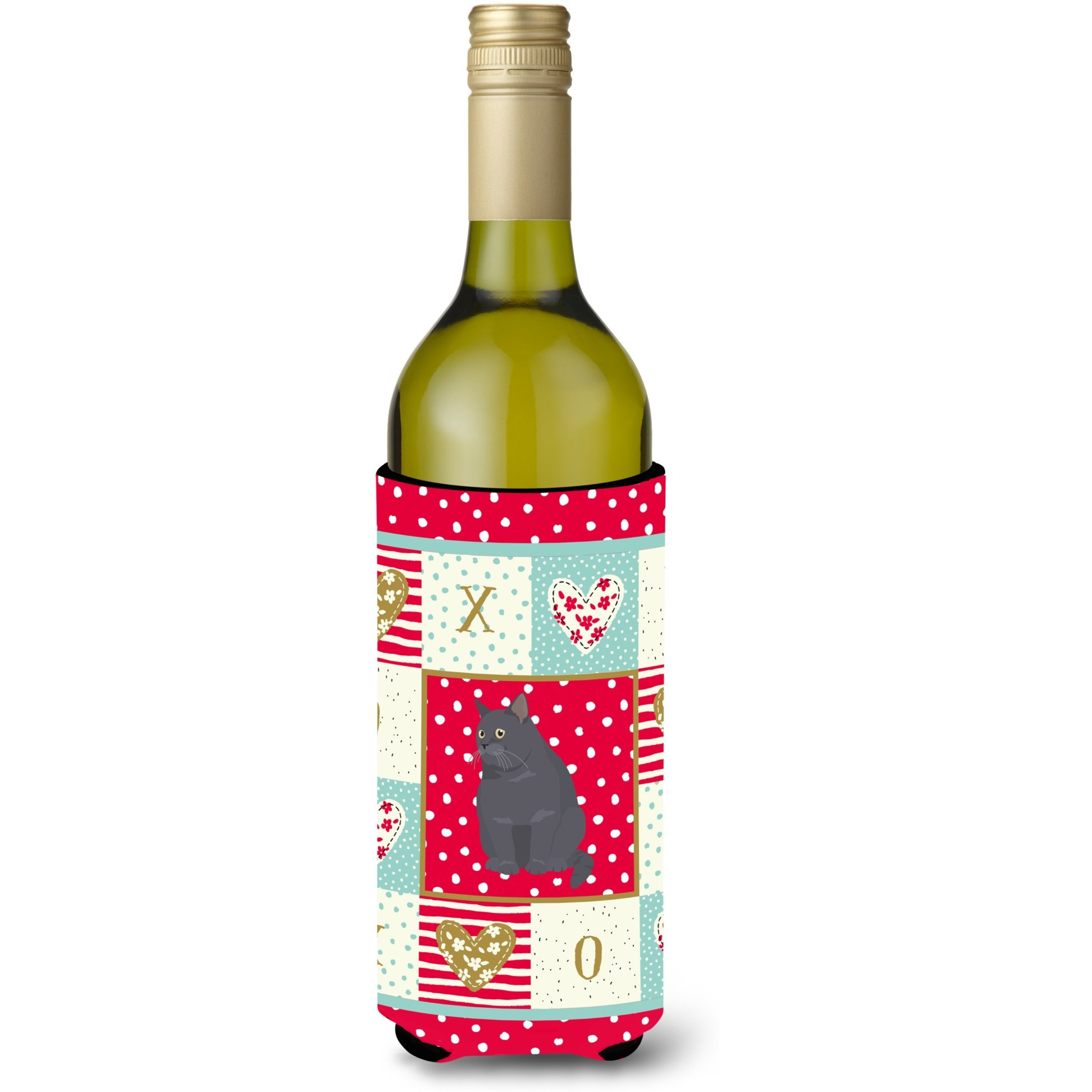 British Shorthair 2 Cat Love Wine Bottle Hugger CK5746LITERK