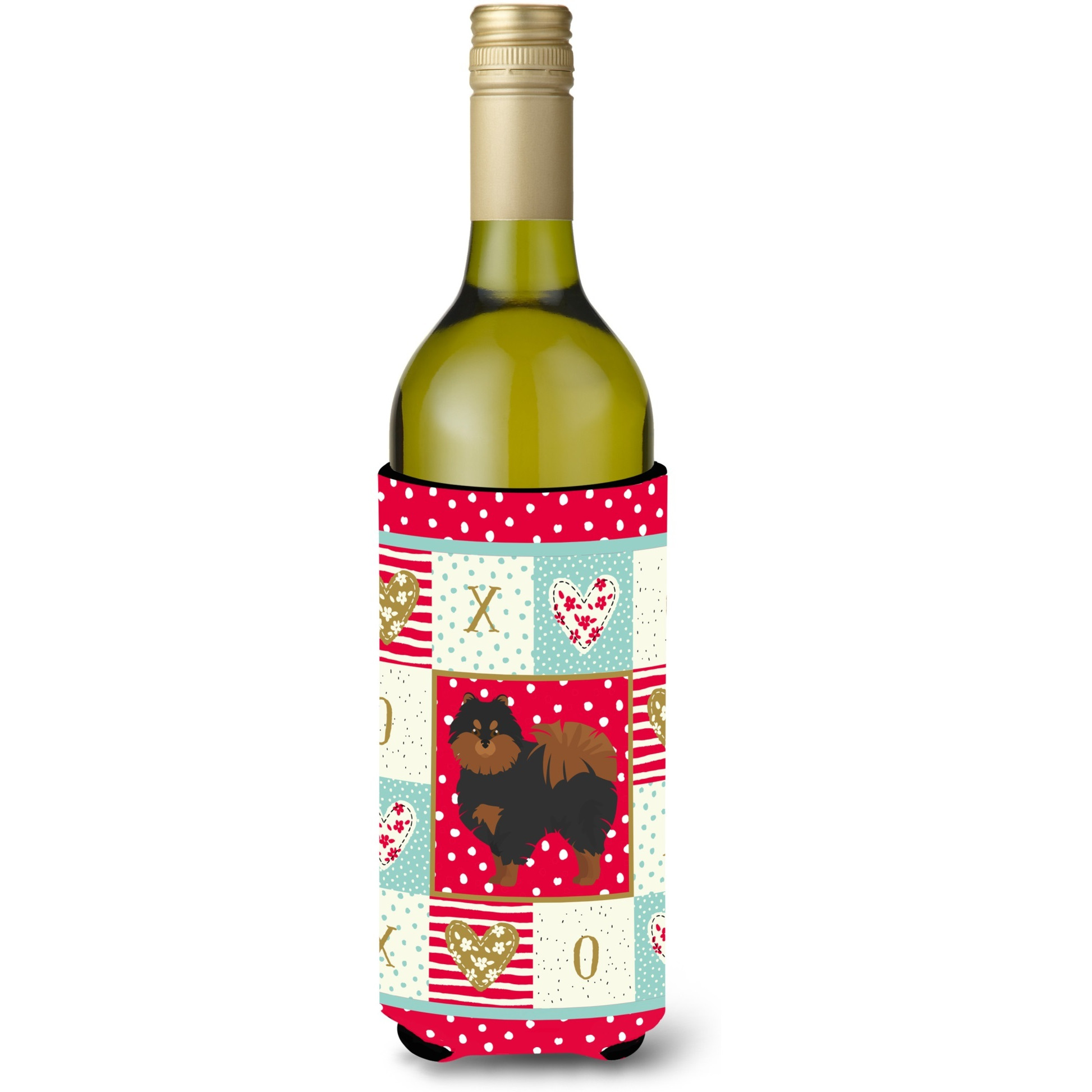 Pomeranian 2 Love Wine Bottle Hugger CK5878LITERK