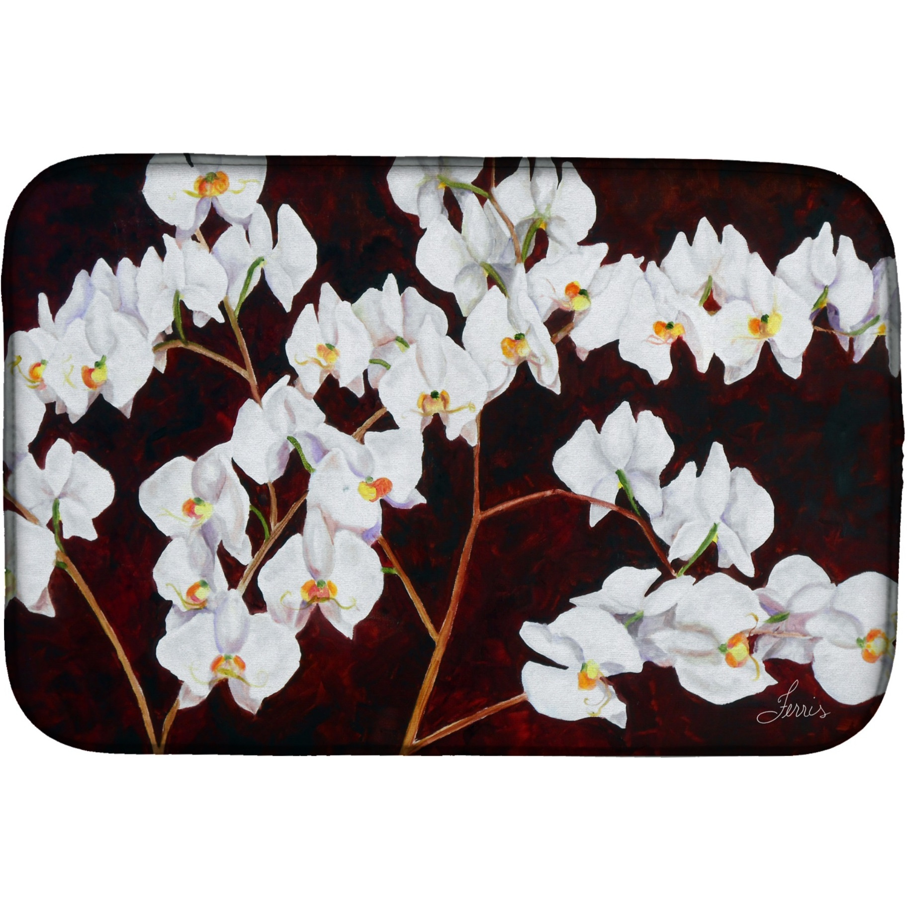 Orchids by Ferris Hotard Dish Drying Mat
