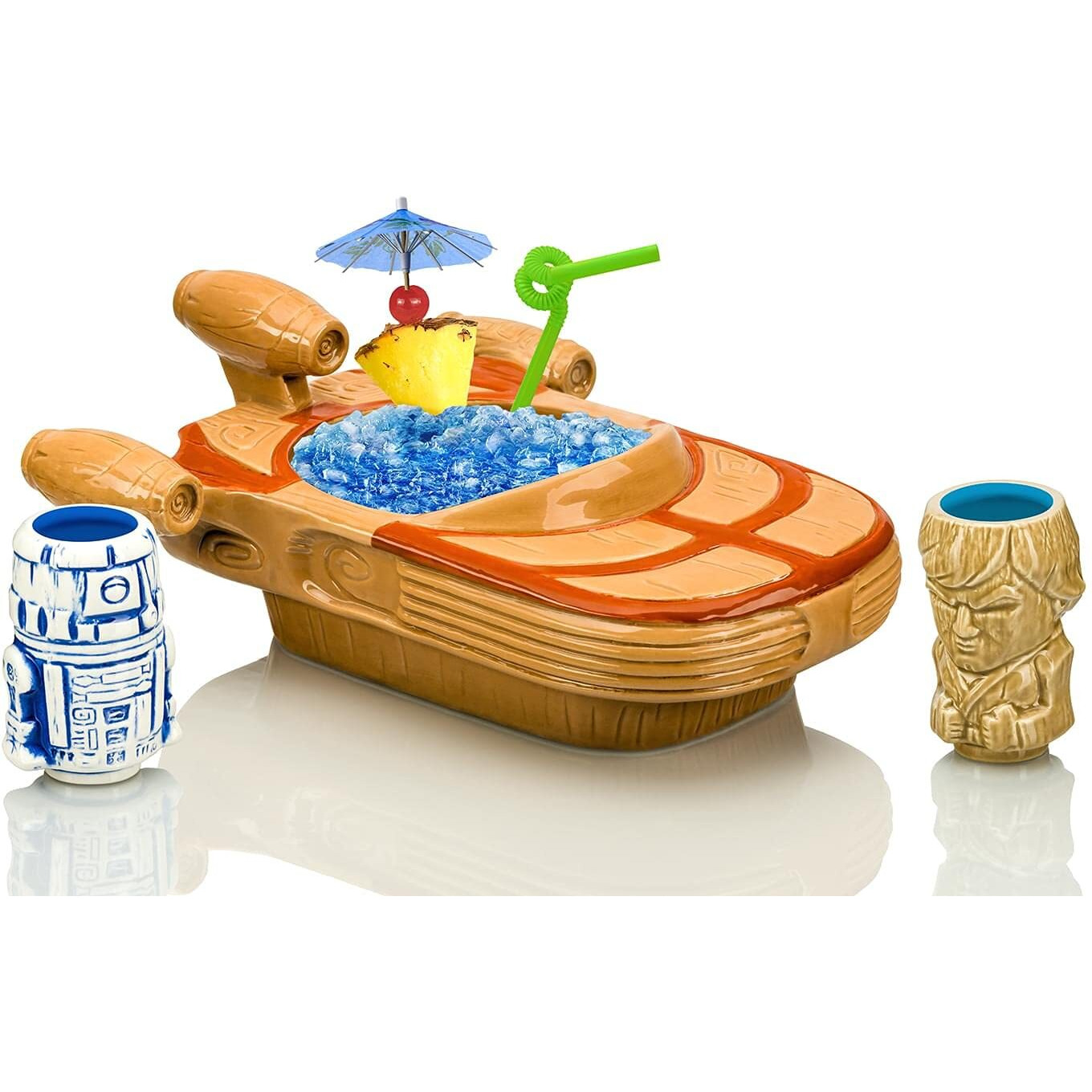 Geeki Tikis Star Wars Landspeeder Punch Bowl with Luke and R2-D2 Mini Muglets