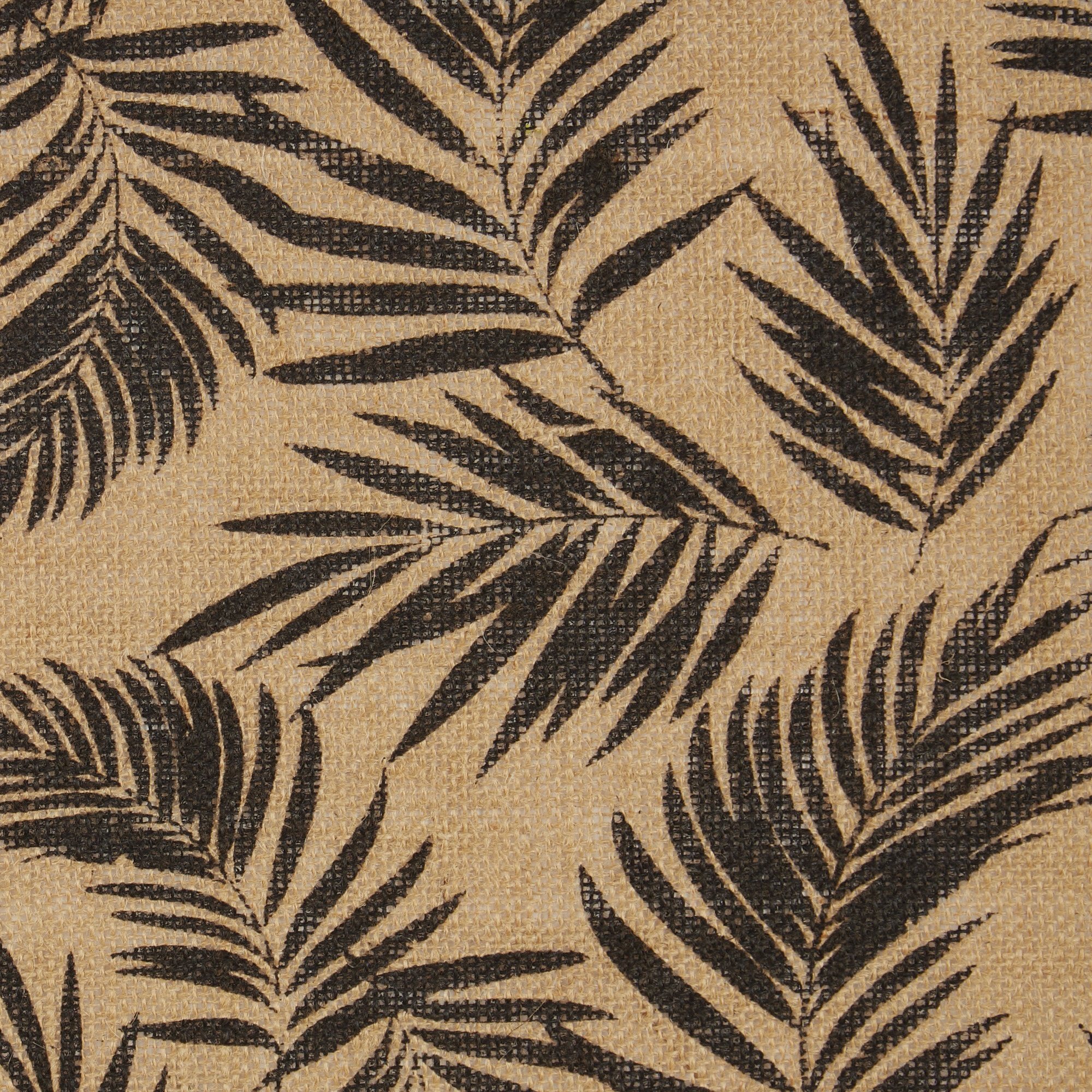 DII Black Fern Print On Natural Jute Table Runner 14x72