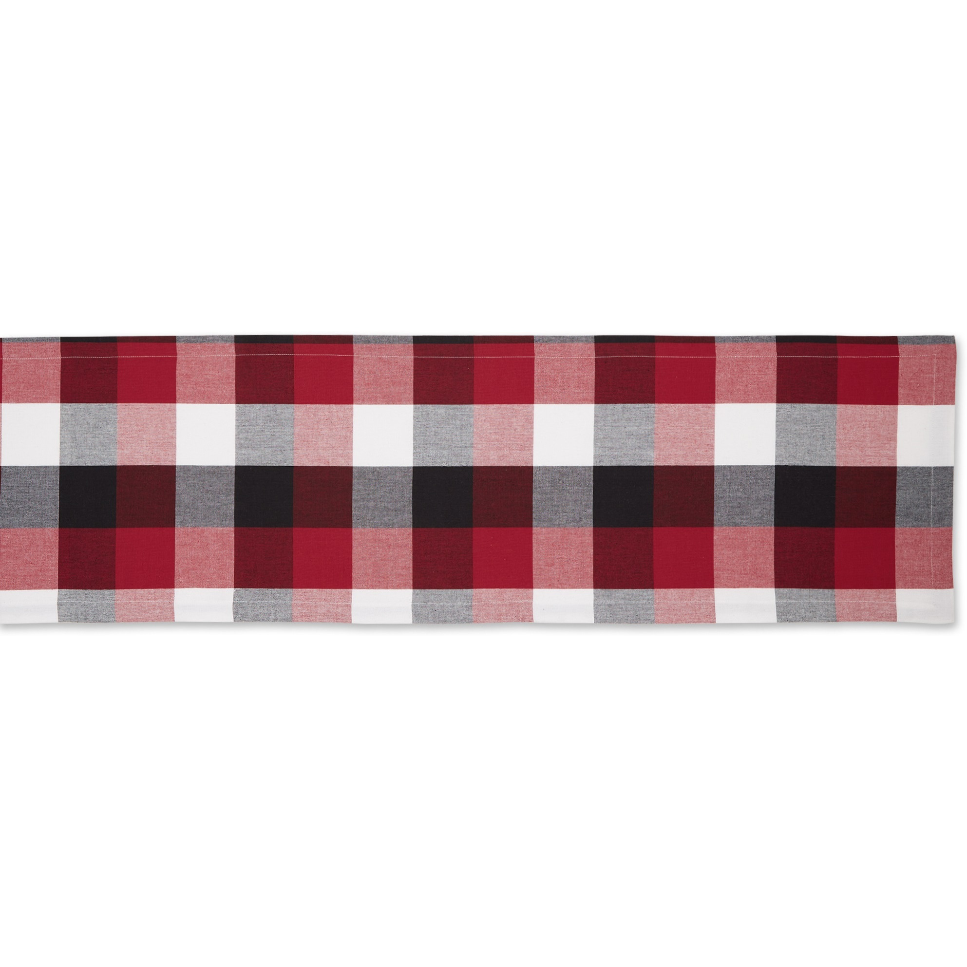 DII Cardinal Red Tri Color Check Table Runner
