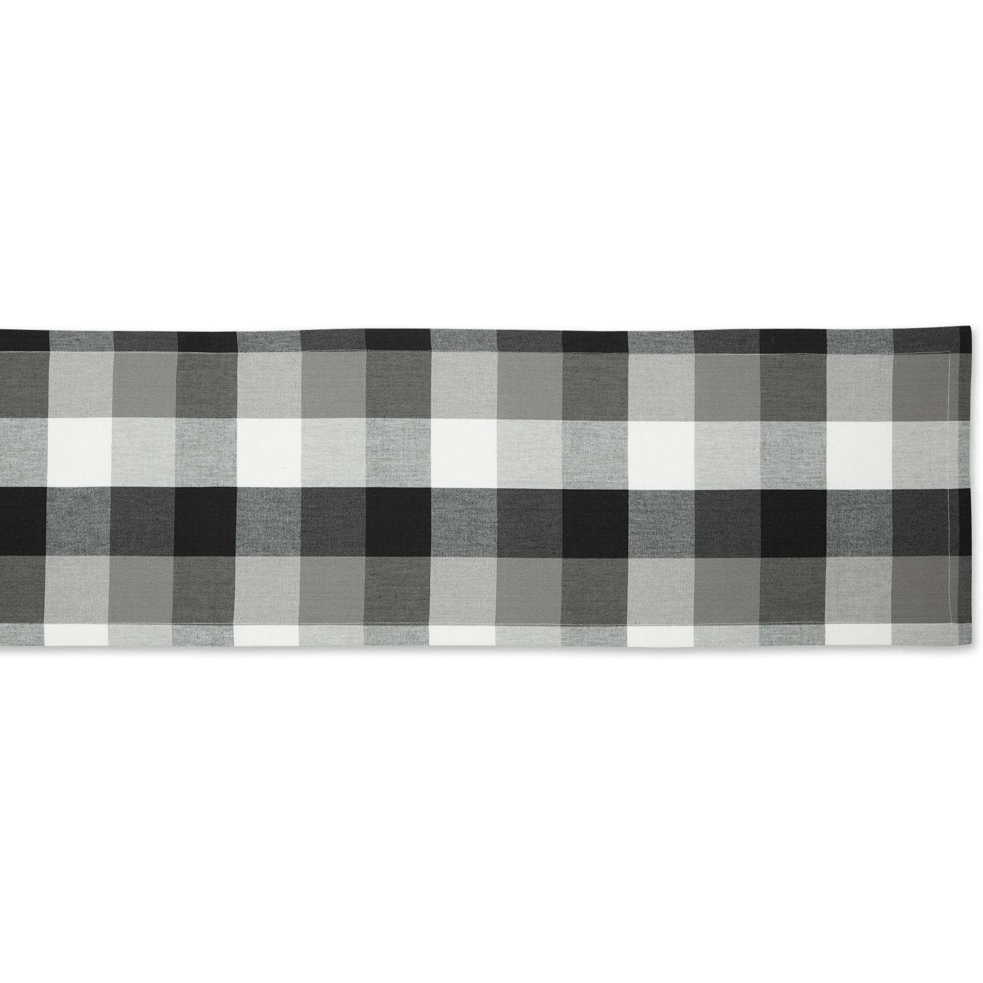 DII Black Tri Color Check Table Runner