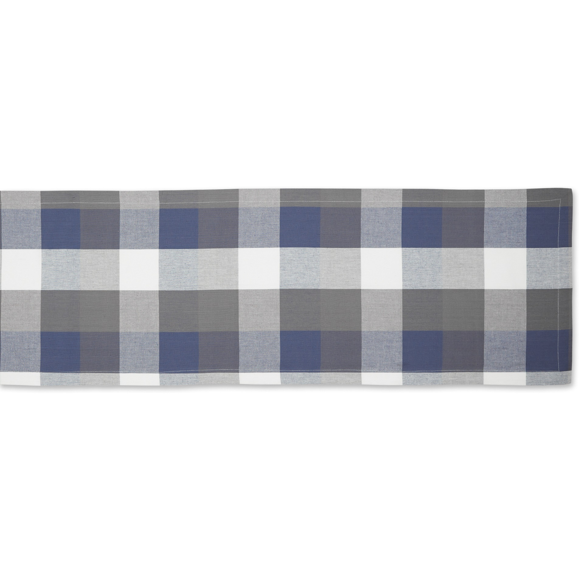 DII French Blue Tri Color Check Table Runner