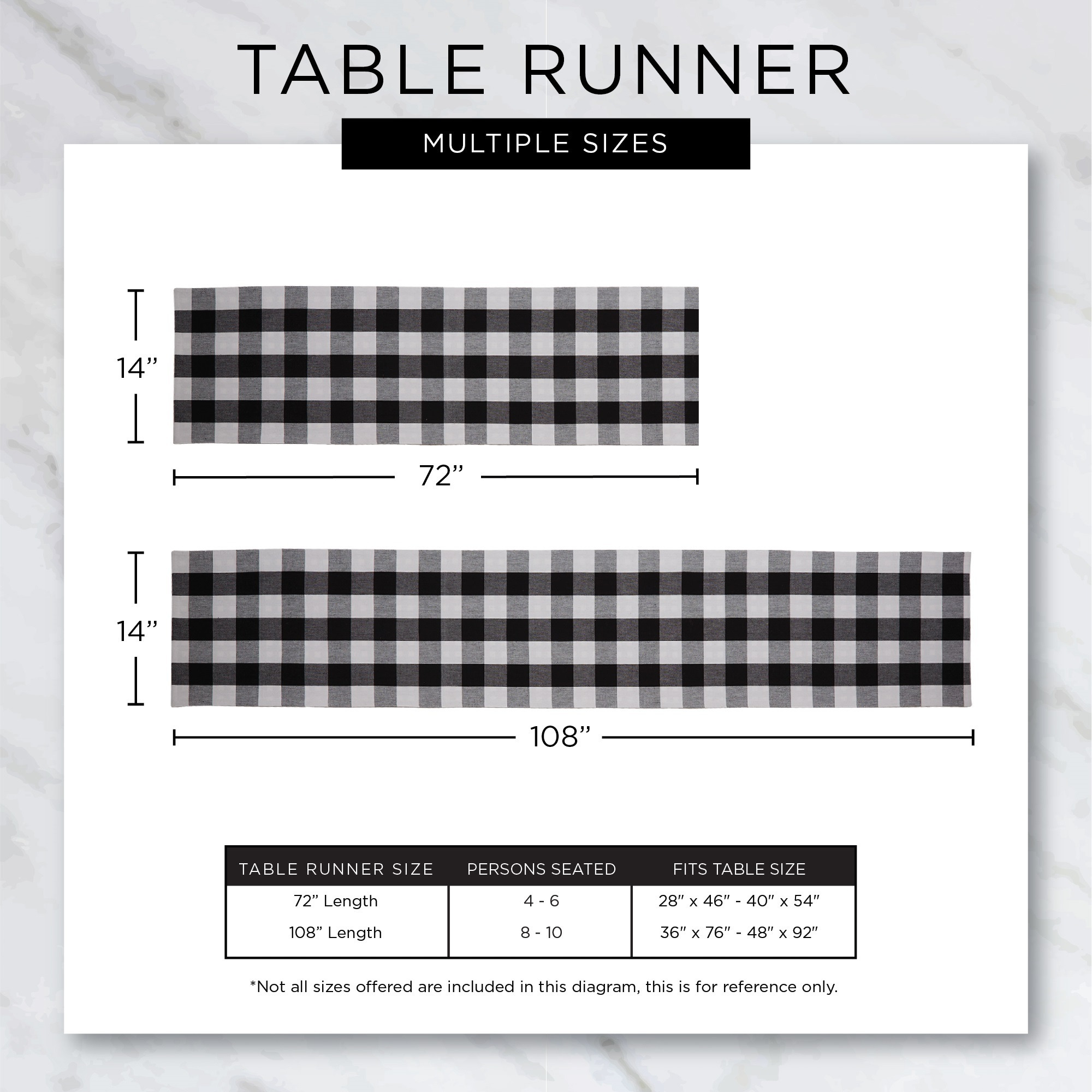 DII French Blue Tri Color Check Table Runner