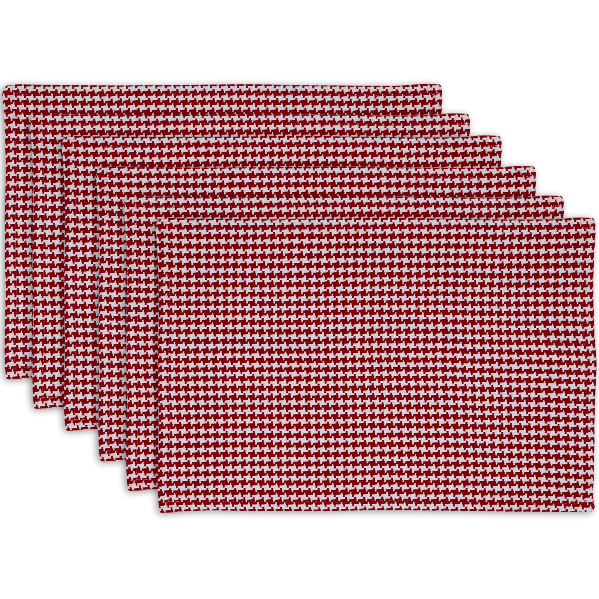 DII Tango Houndstooth Placemat Set, 13x19", 6 Piece