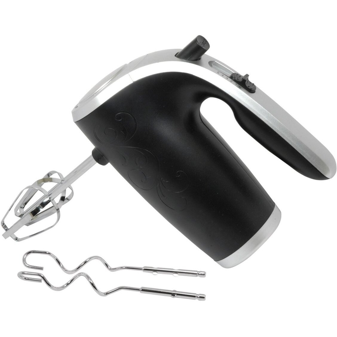 5 Speed 150 Watt Hand Mixer with Silver Accents  Black