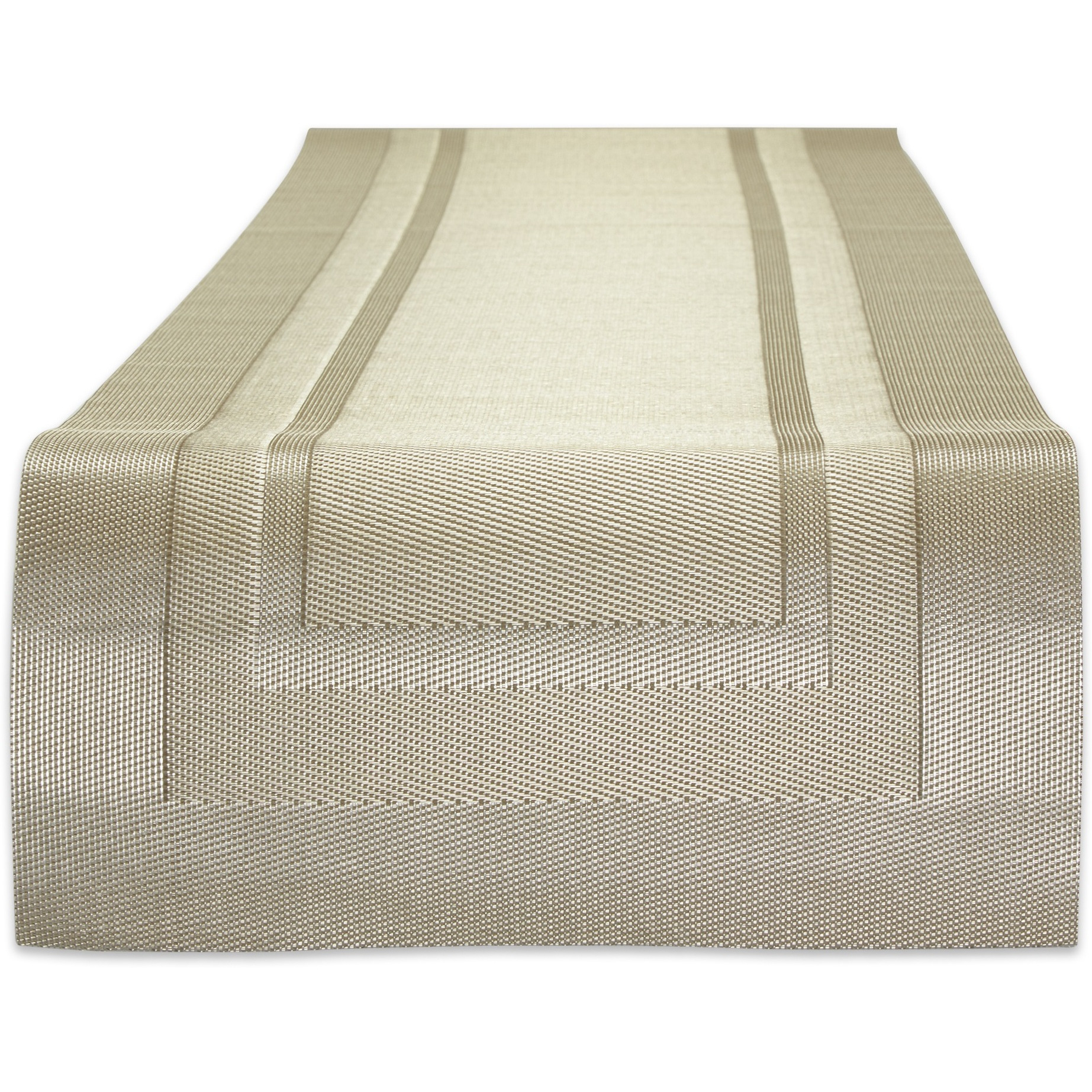 DII Champagne PVC Woven Table Runner 14x72