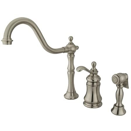 Single Handle Widespread Kitchen Faucet with Brass Sprayer