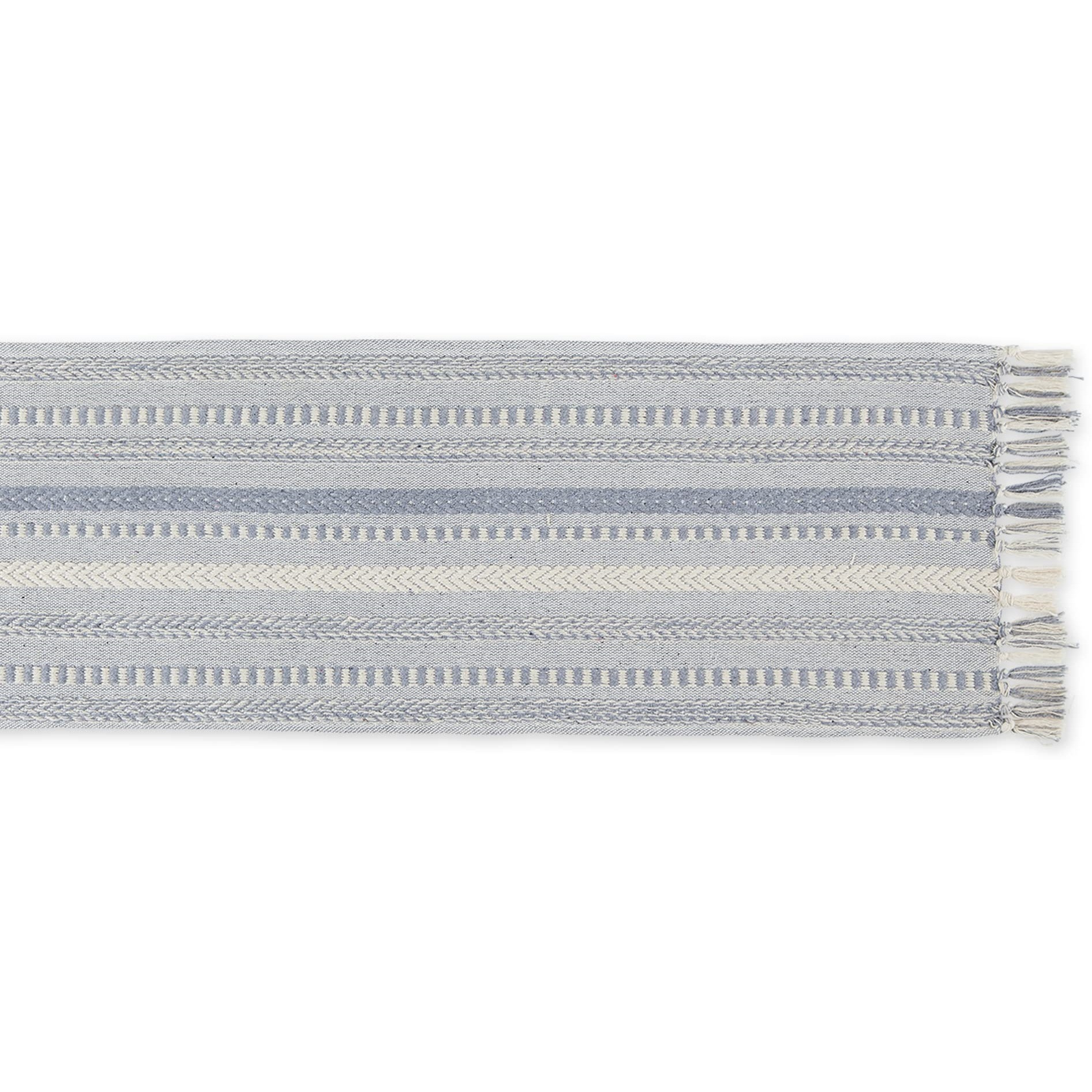 DII Cool Gray Braided Stripe Table Runner 15x72