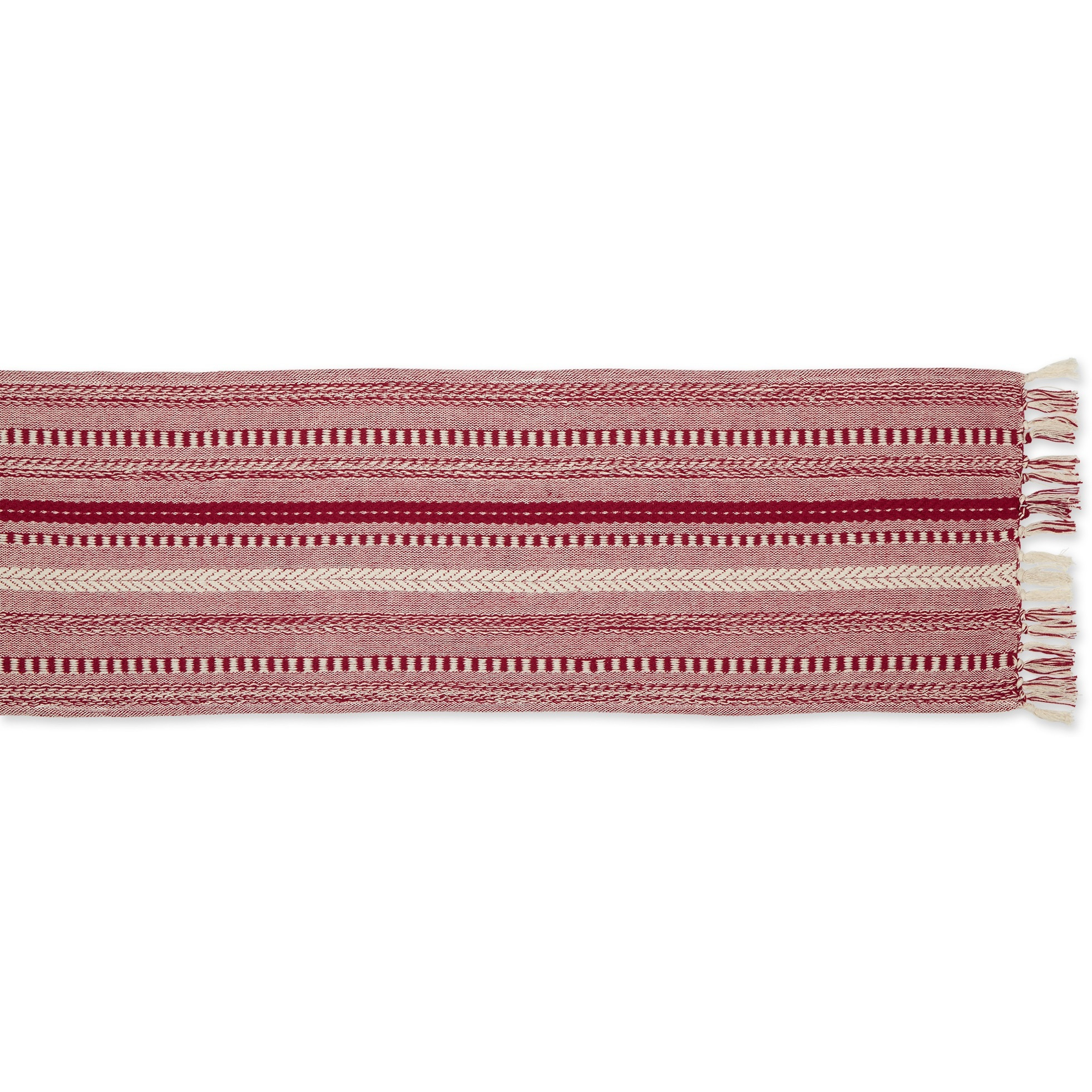 DII Barn Red Braided Stripe Table Runner 15x72