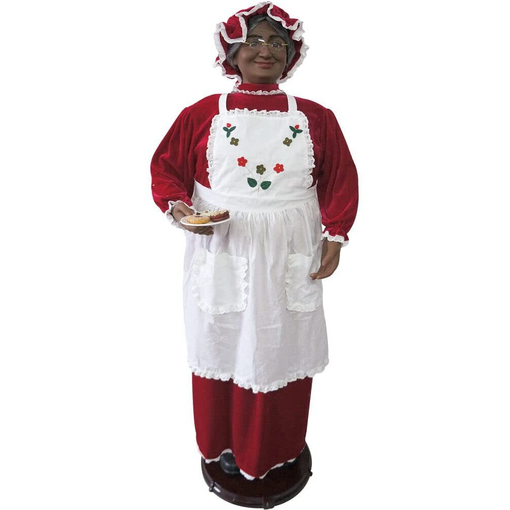 58in AA Mrs Claus Holding Plate of Cookies, Dancing with Music