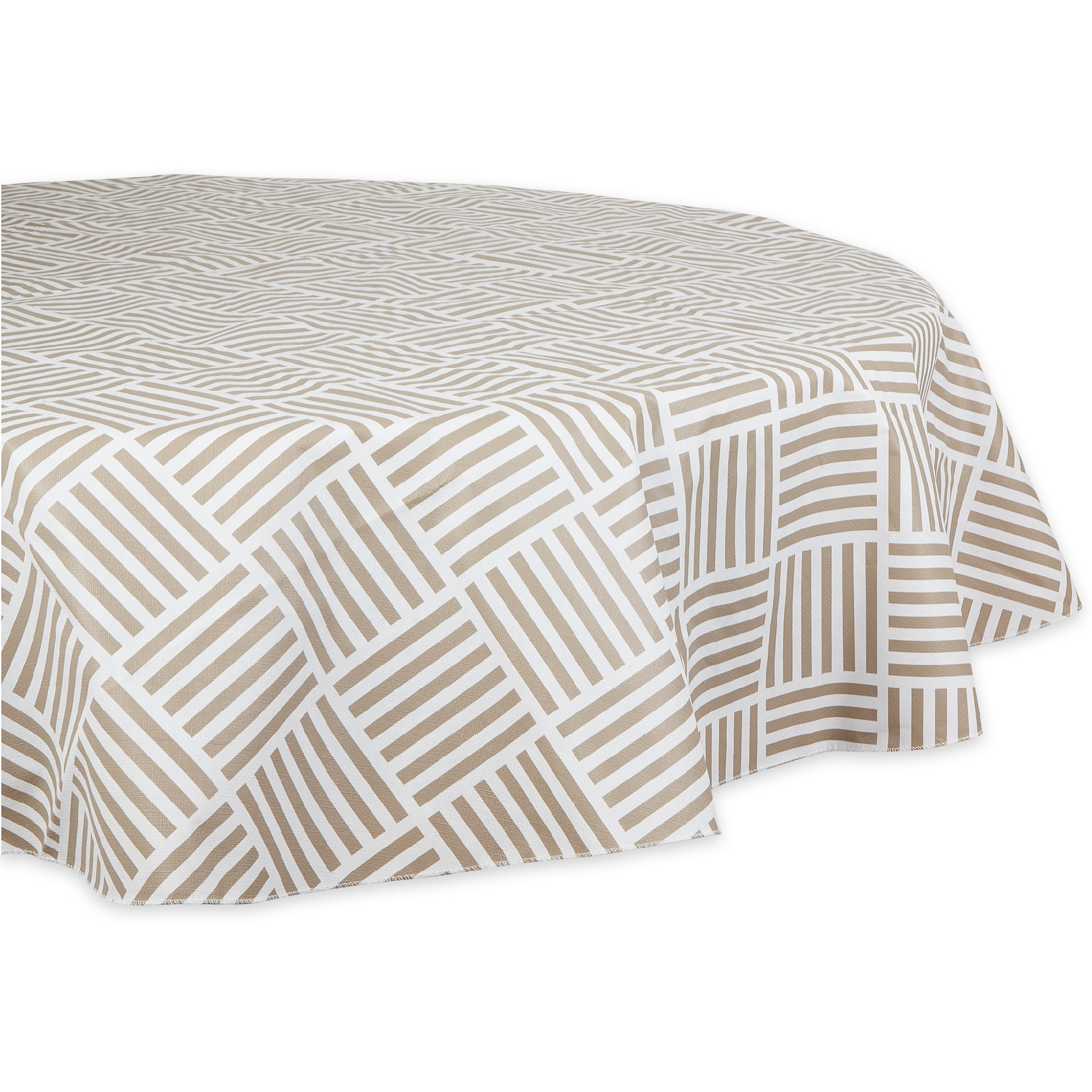 STONE GRID VINYL TABLECLOTH 70 ROUND
