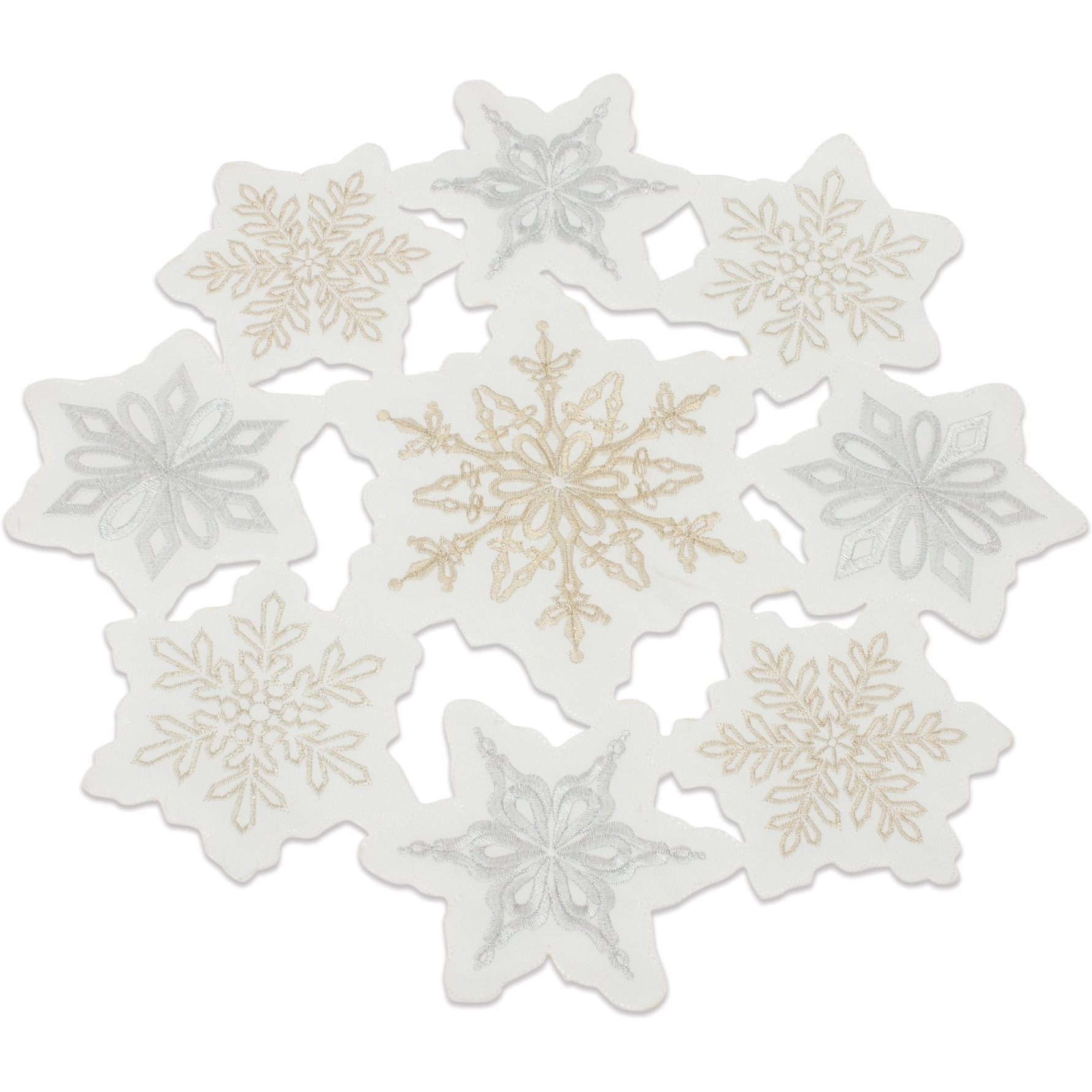 Embroidered Snowflake Doily (Set of 3)
